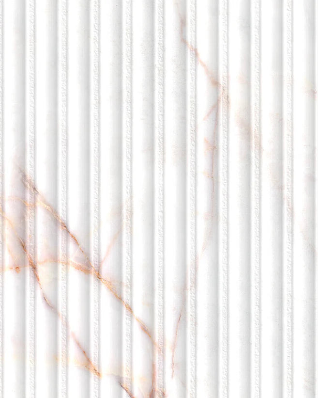 Dahlia White 4D Decor Marble Effect Tile 33x100cm Matt