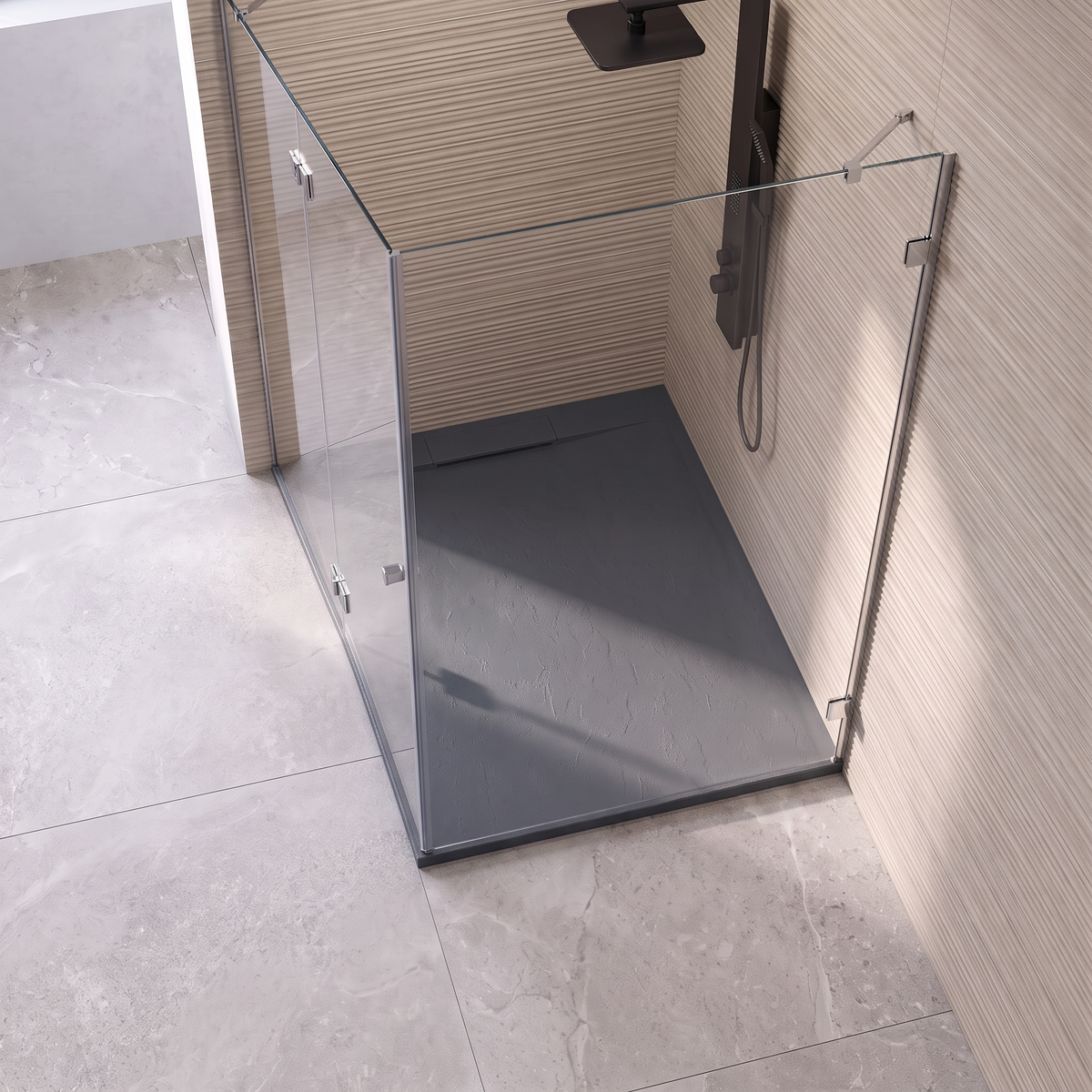 Deluxe Rectangle Slate Shower Tray in Anthracite Colour