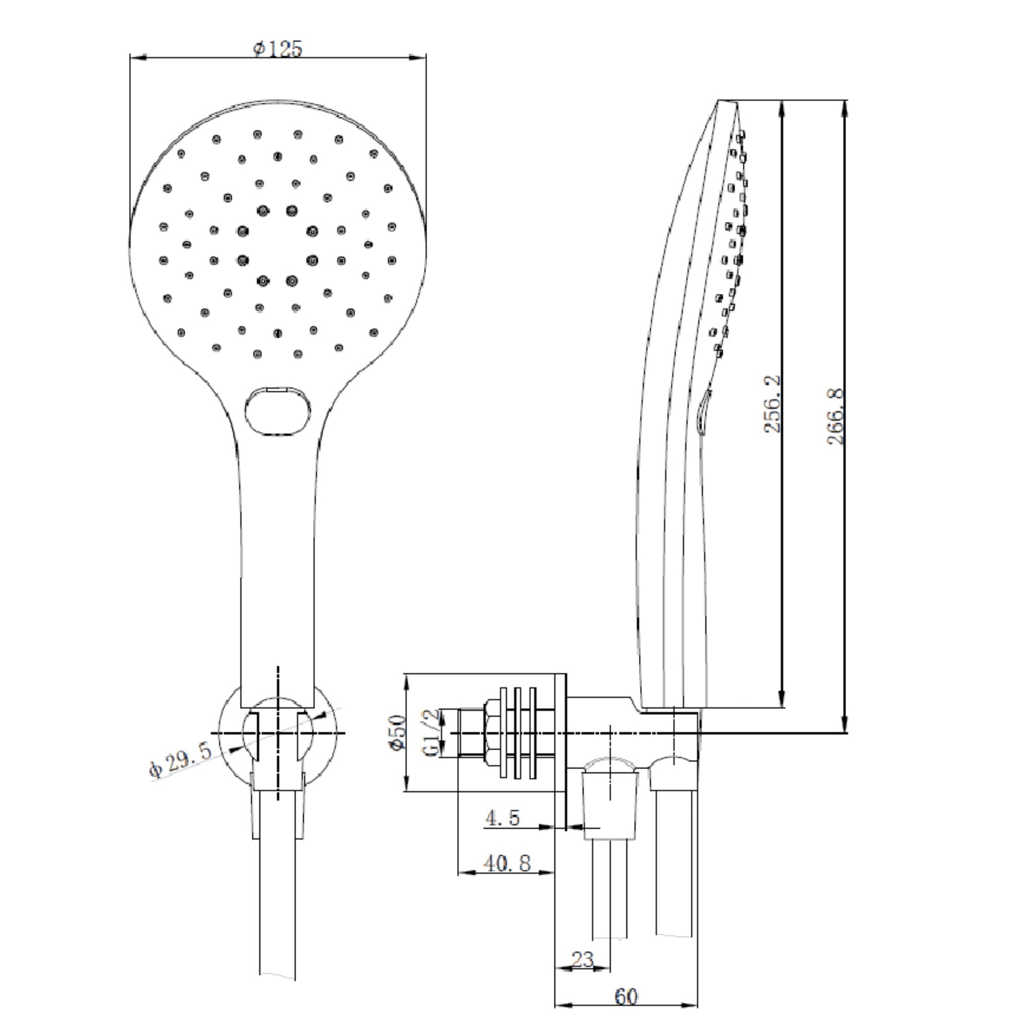 Round Concealed Thermostatic 2 Handle 2 Way Shower Kit