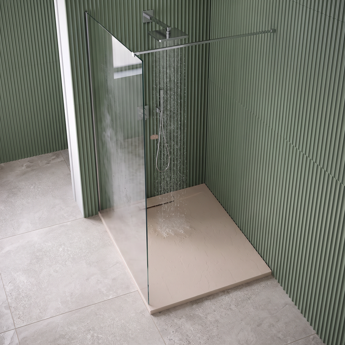 Deluxe Rectangle Slate Shower Tray in Sand Colour