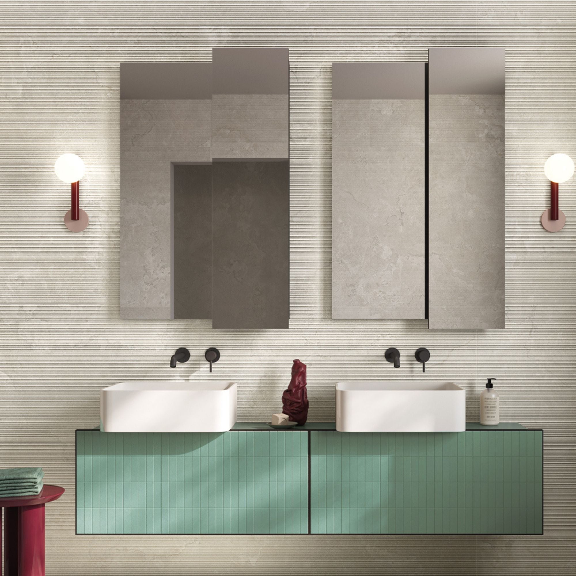 Dorset Bianco Fluted Decor Cross Cut Porcelain Tile 60x120cm Matt