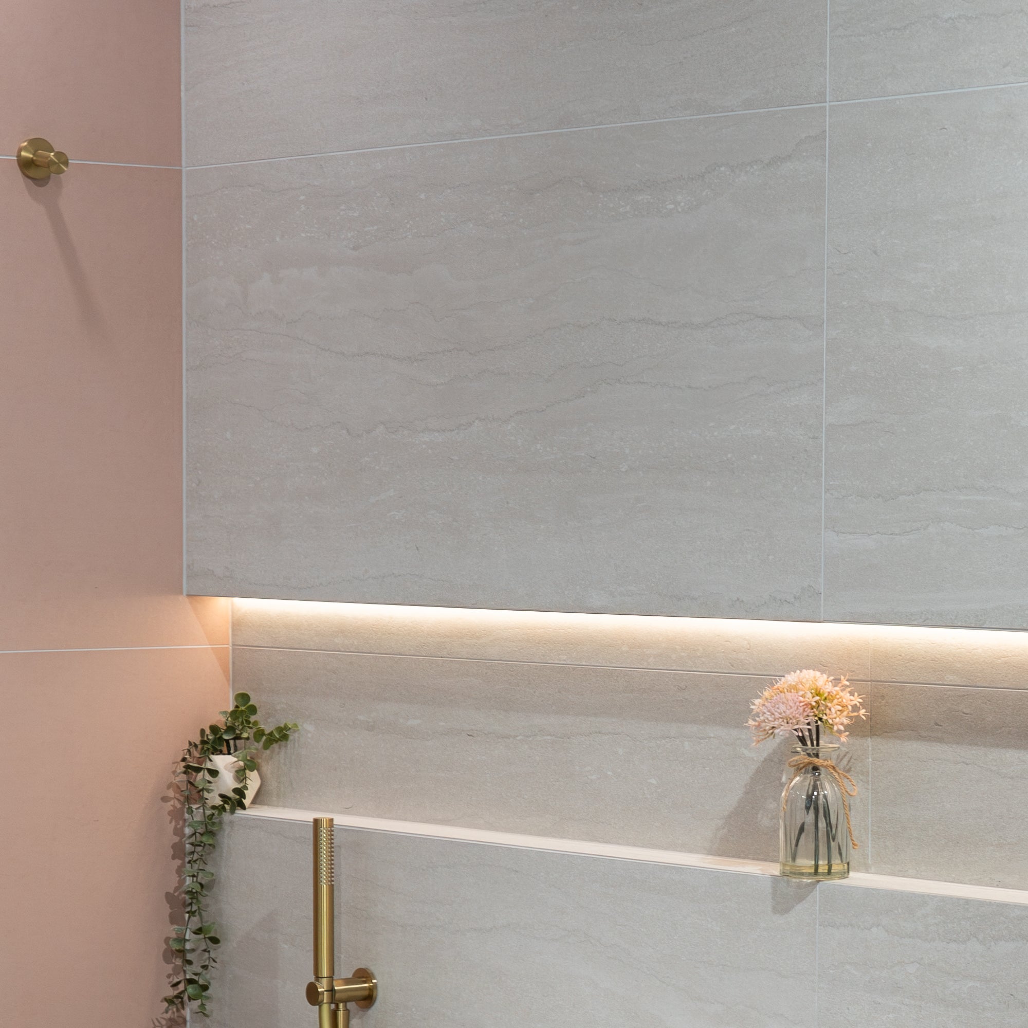 Dorset Bianco Stone Effect Cross Cut Porcelain Tile 60x120cm Matt