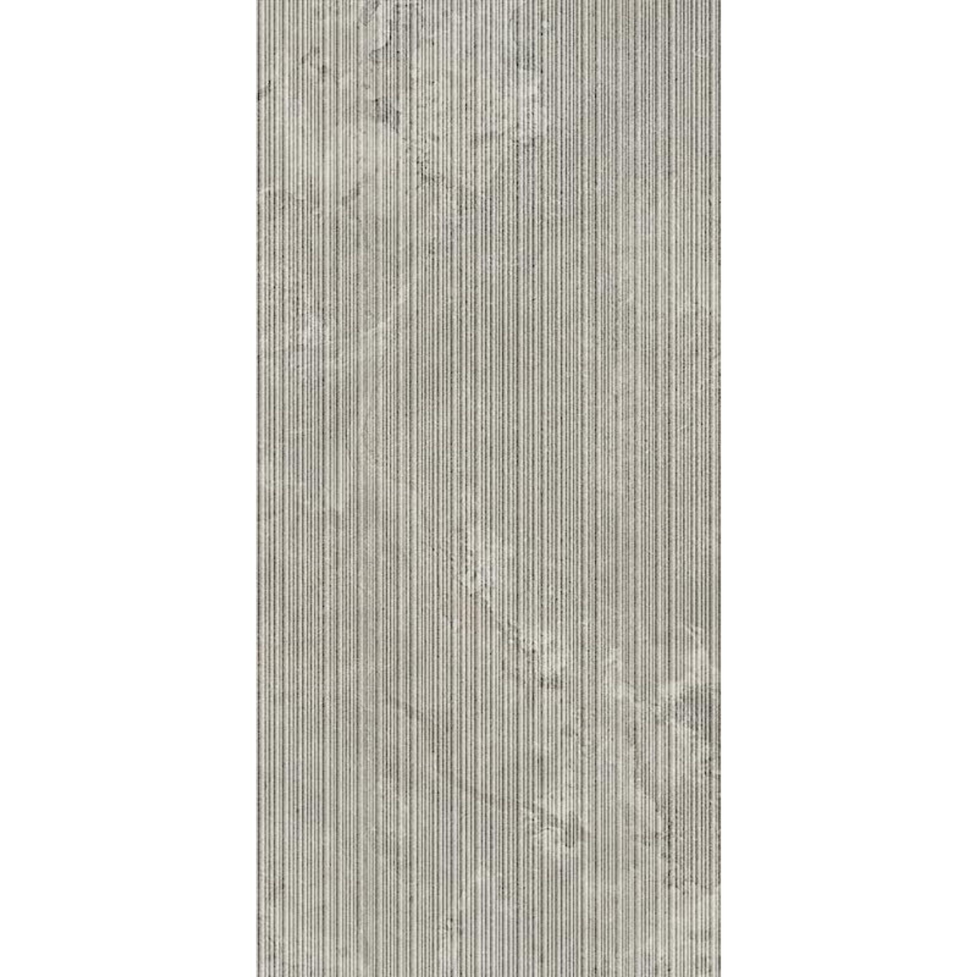 Dorset Cenere Fluted Decor Cross Cut Porcelain Tile 60x120cm Matt