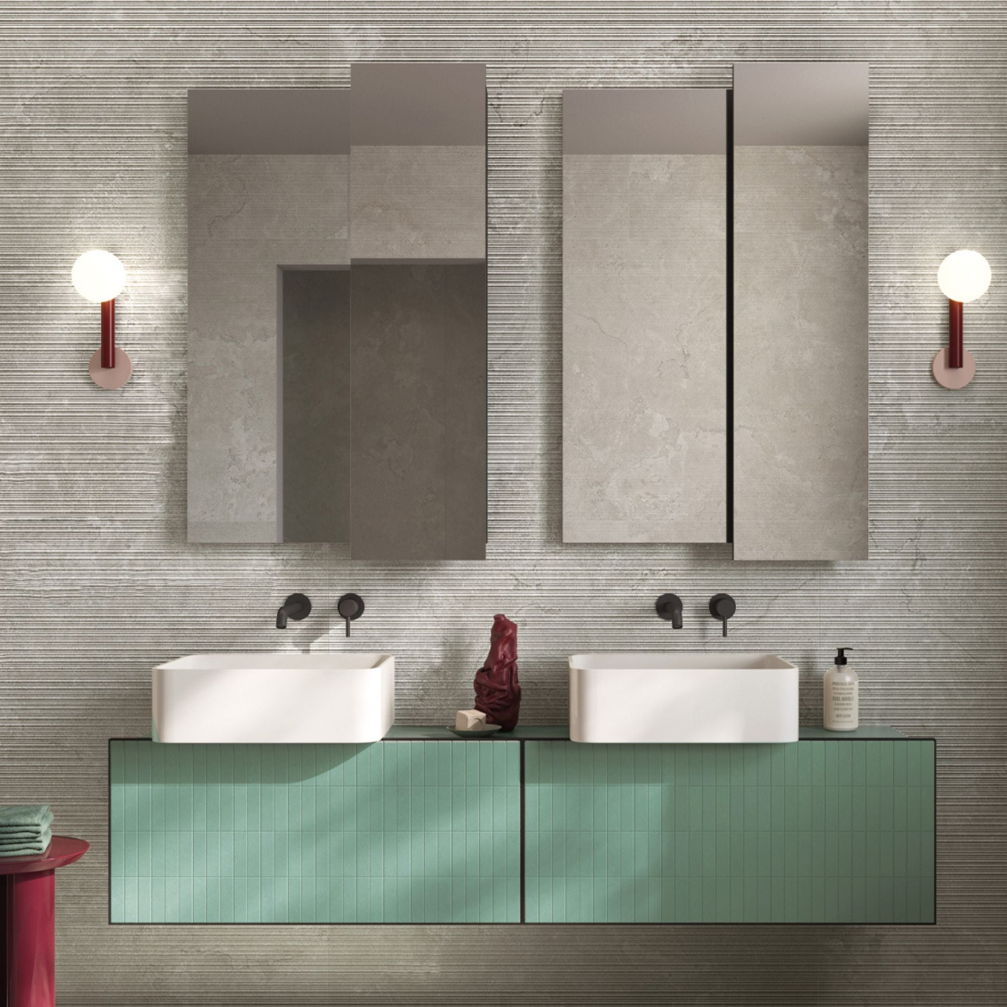 Dorset Cenere Fluted Decor Cross Cut Porcelain Tile 60x120cm Matt