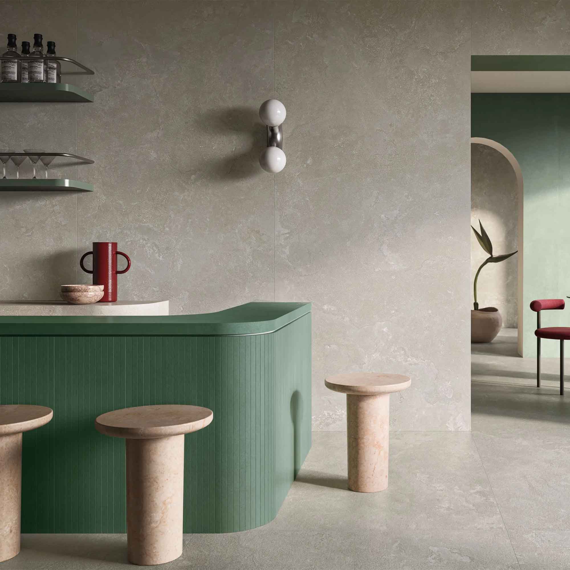 dorset cenere stone effect cross cut porcelain tile 80x80cm matt