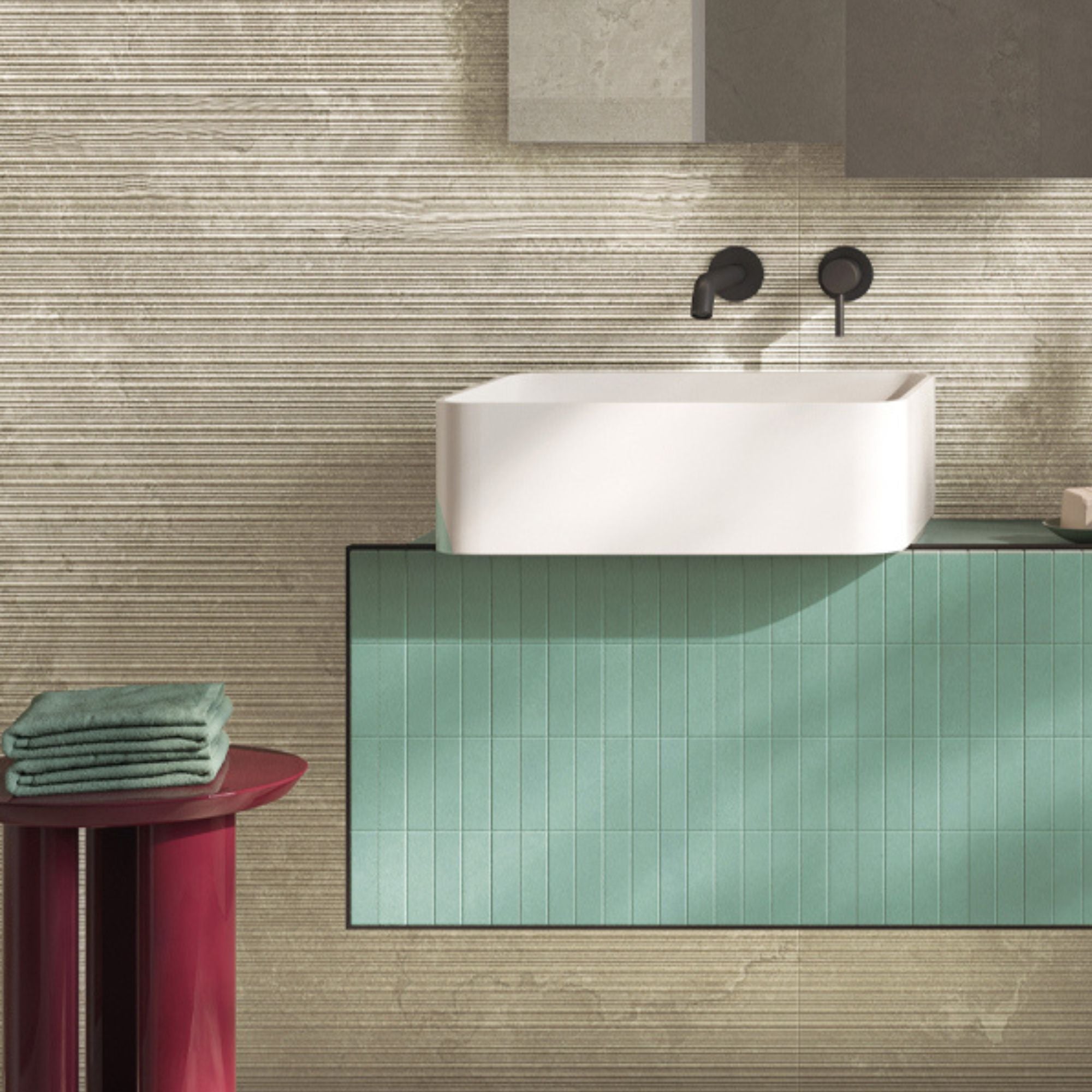 Dorset Tortora Fluted Decor Cross Cut Porcelain Tile 60x120cm Matt