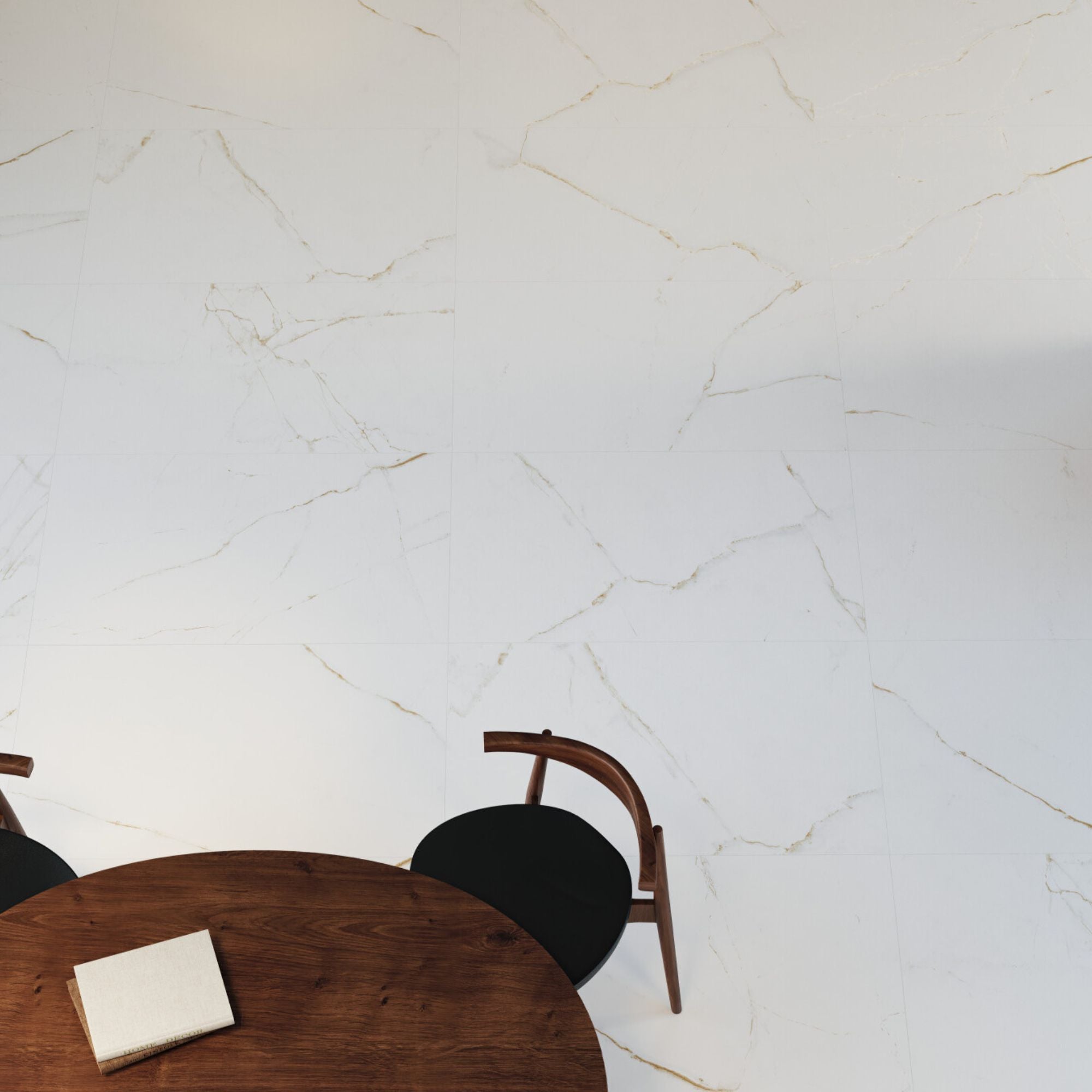 Dual White 4D Marble Effect Porcelain Tile 60x120cm Matt Deluxe Bathrooms