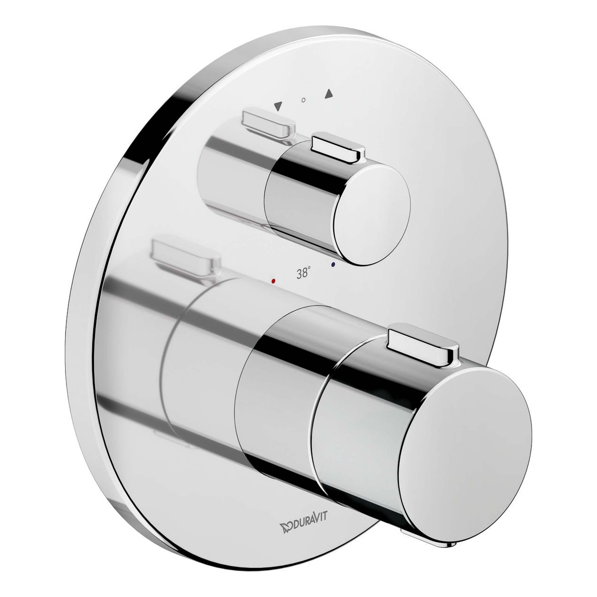 duravit 2 outlet round shower valve trim chrome