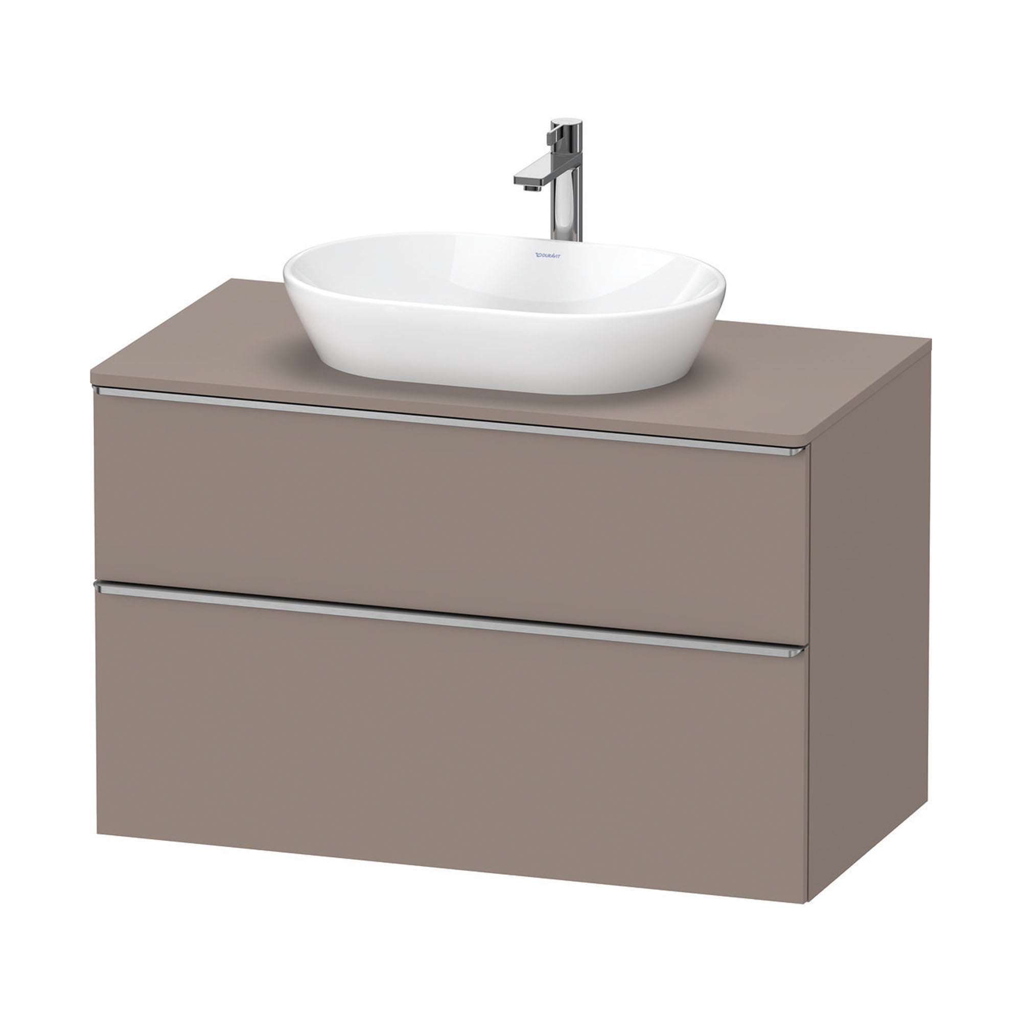 duravit d-neo 1000 wall mounted vanity unit with worktop basalt stainless steel handles