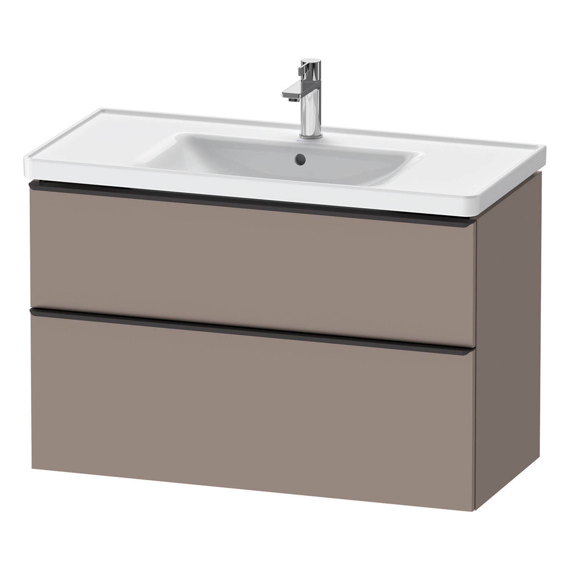 duravit d-neo 1000mm wall mounted vanity unit with d-neo basin basalt diamond black handles