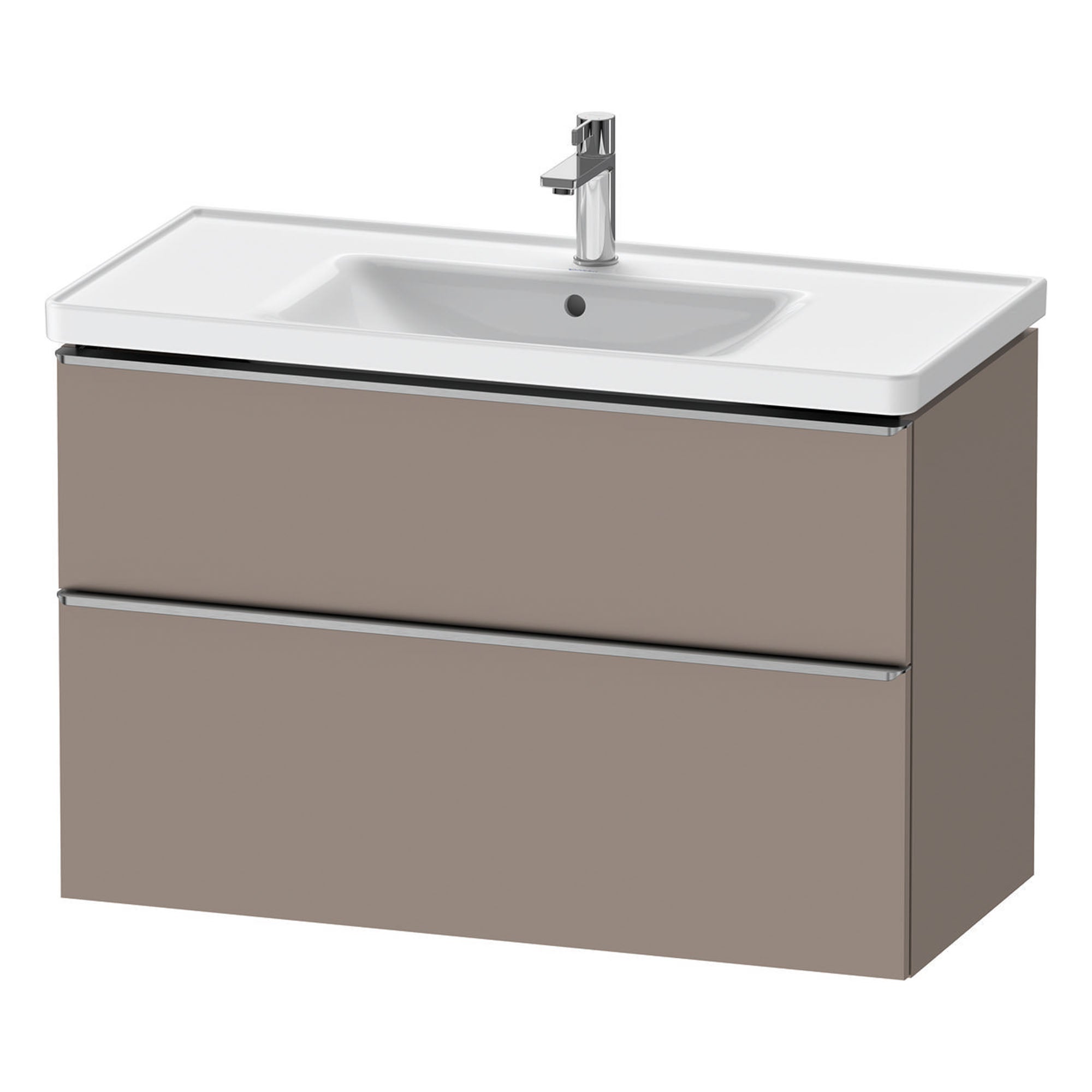 duravit d-neo 1000mm wall mounted vanity unit with d-neo basin basalt stainless steel handles