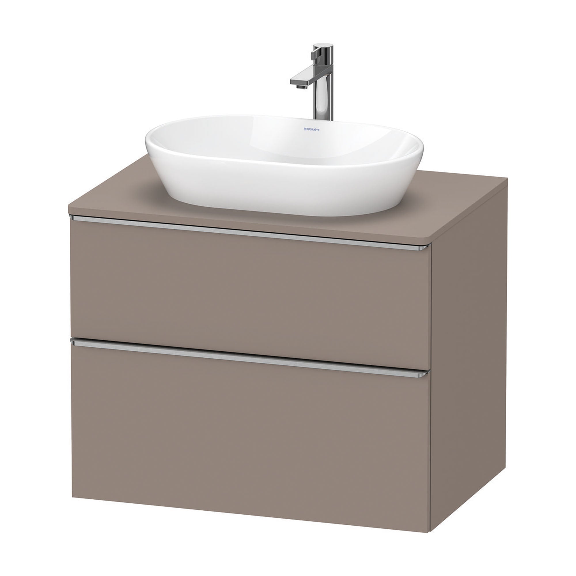 duravit d-neo 800 wall mounted vanity unit with worktop basalt stainless steel handles