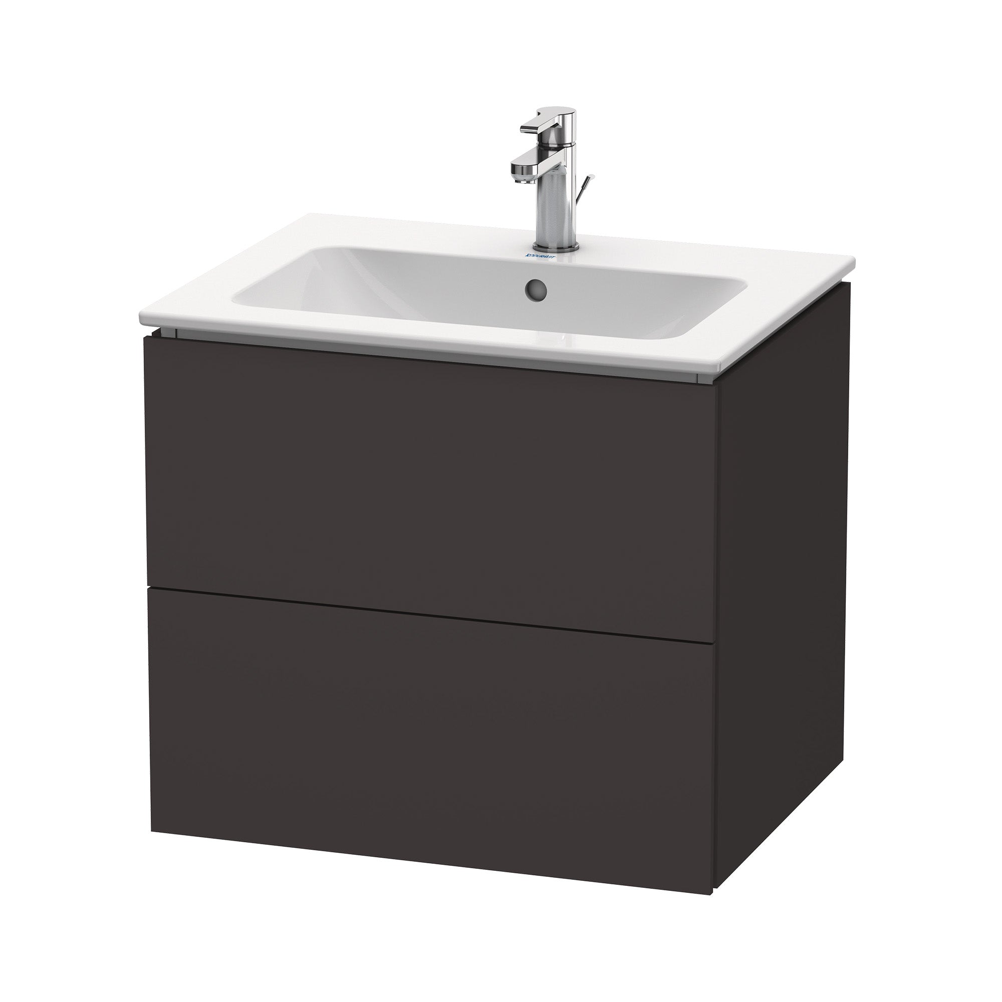 duravit l-cube 630 wall mounted vanity unit me by starck basin graphite super matt