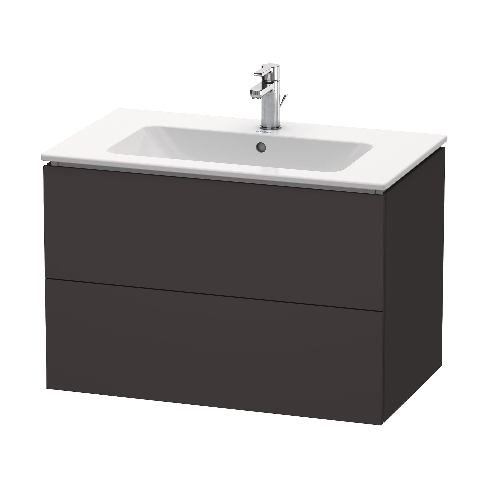 duravit l-cube 830 wall mounted vanity unit me by starck basin graphite super matt