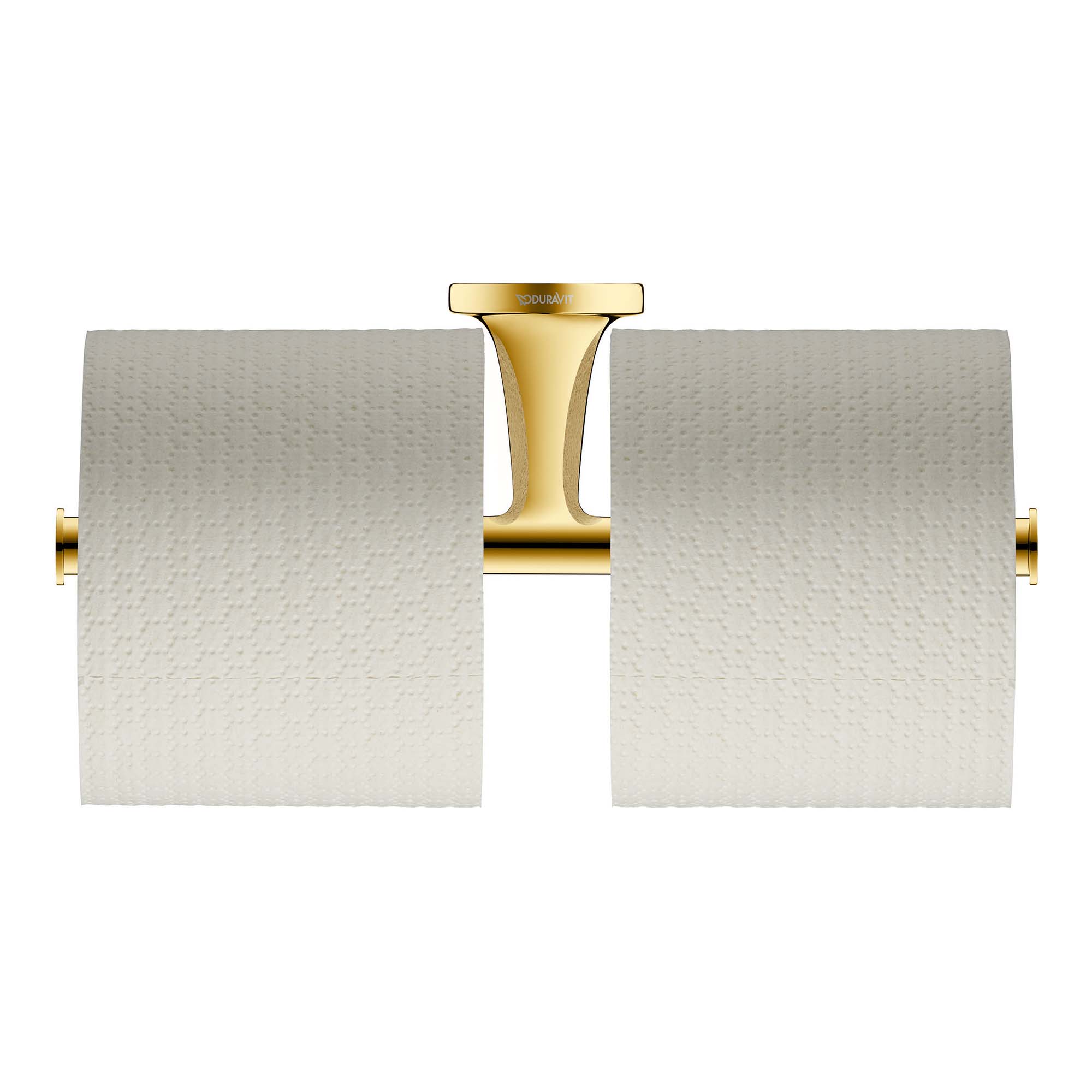 duravit starck-t double toilet roll holder polished gold