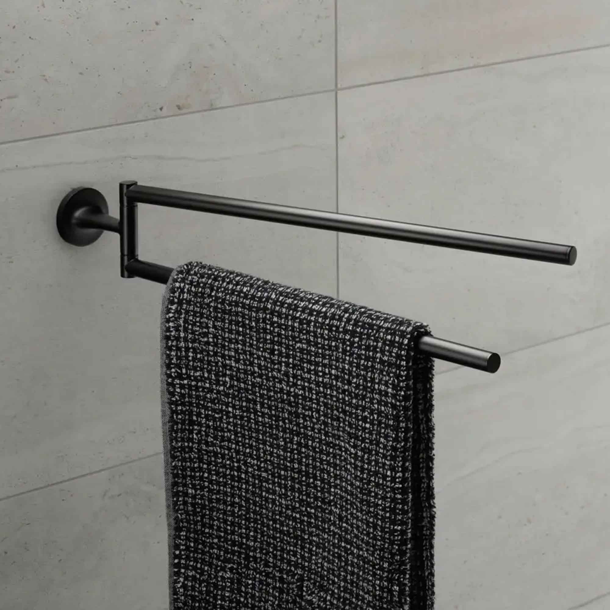 duravit starck t hinged double towel rail matt black