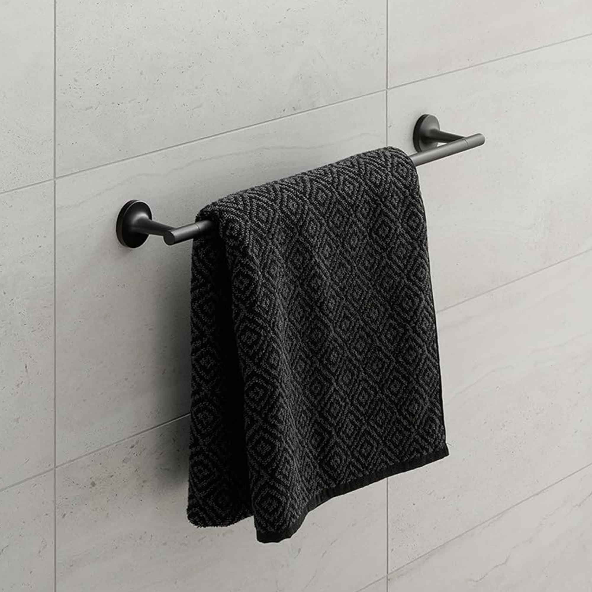 duravit starck t single towel rail 600mm matt black