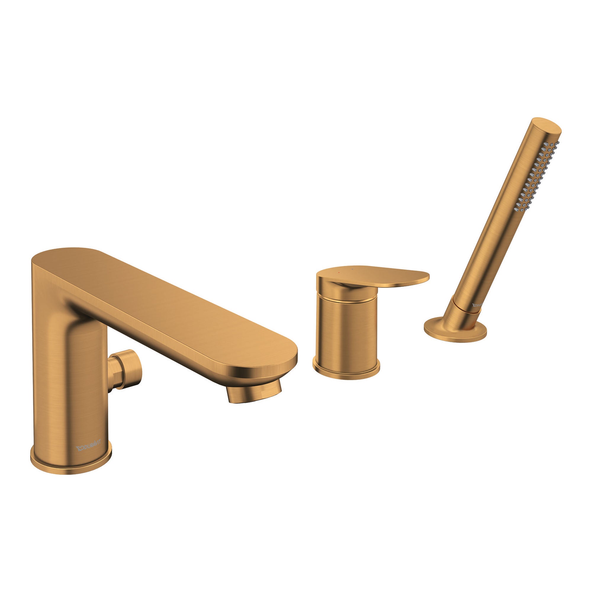 duravit wave 3 hole deck mounted bath shower mixer brushed bronze