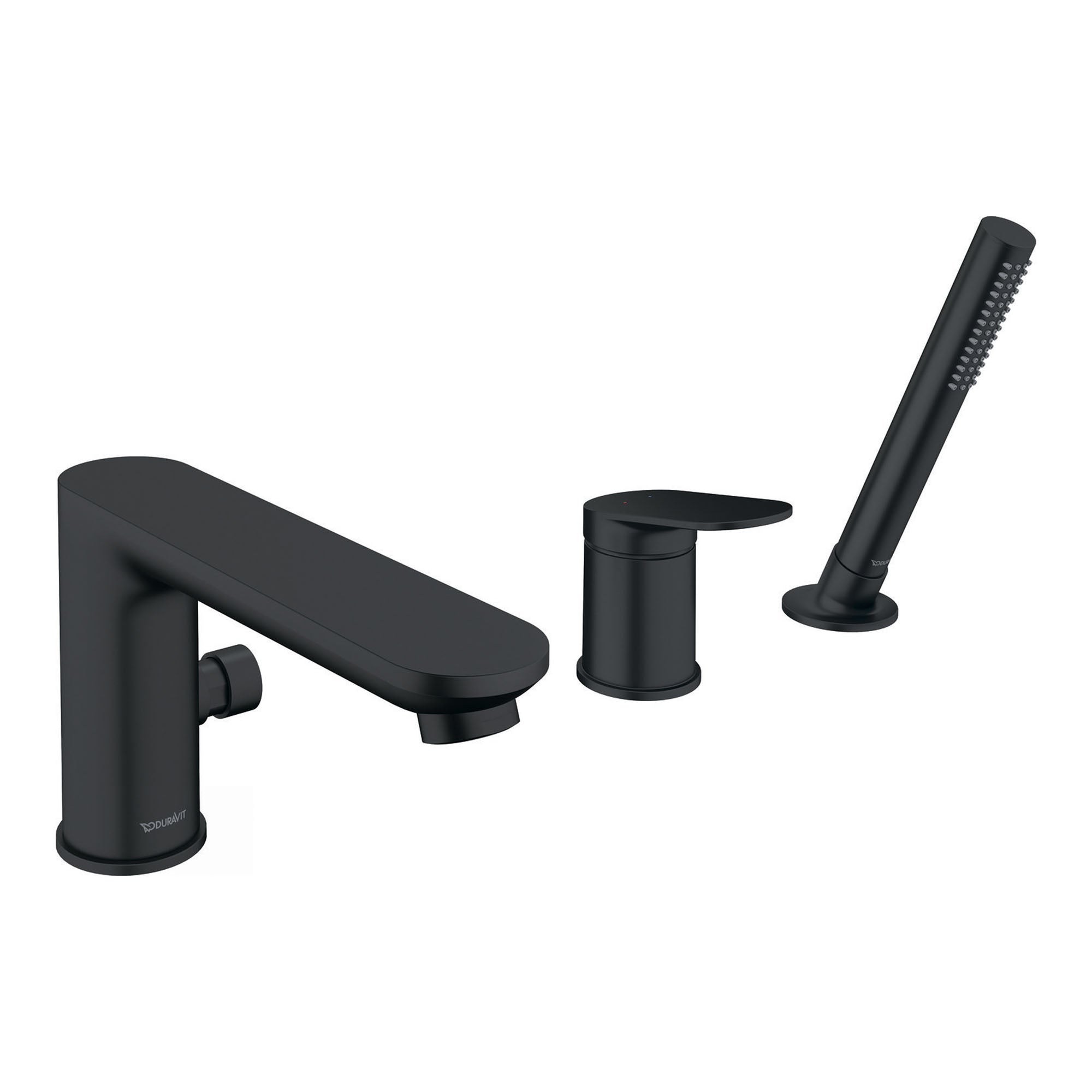 duravit wave 3 hole deck mounted bath shower mixer matt black