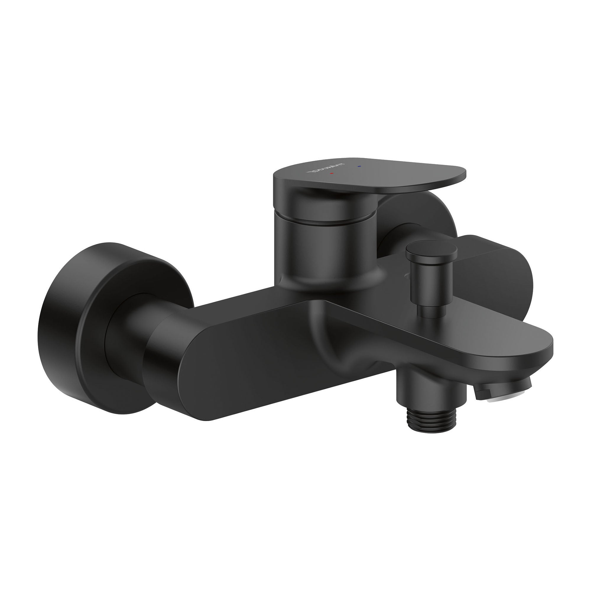 duravit wave wall mounted 2 hole bath mixer tap matt black