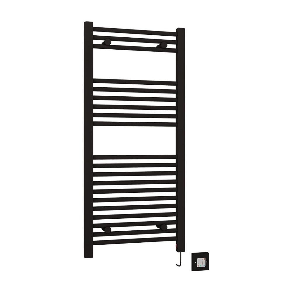 Madrid Dry Element Electric Heated Towel Rail With On & Off Button Matt Black