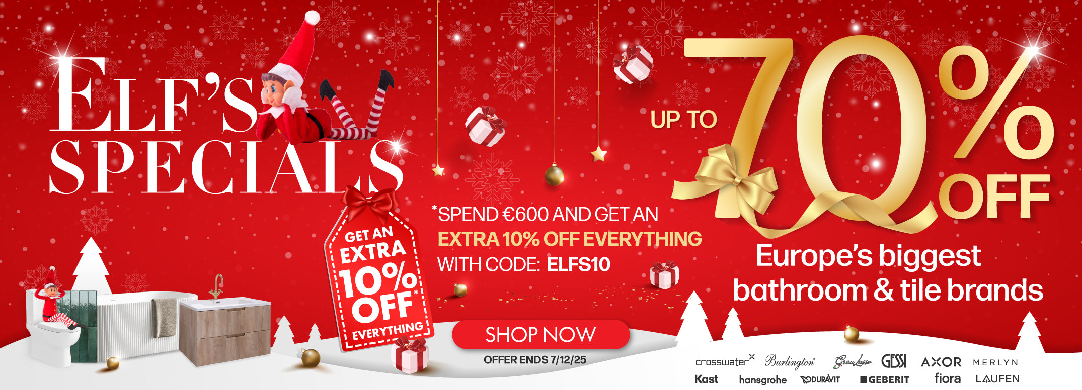 elfs bathroom and tile special sale at deluxe bathrooms banner