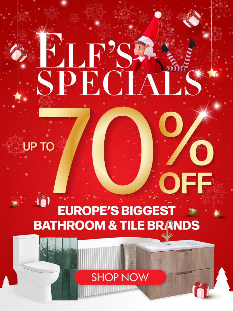 elfs bathroom and tille special sale at deluxe bathrooms banner