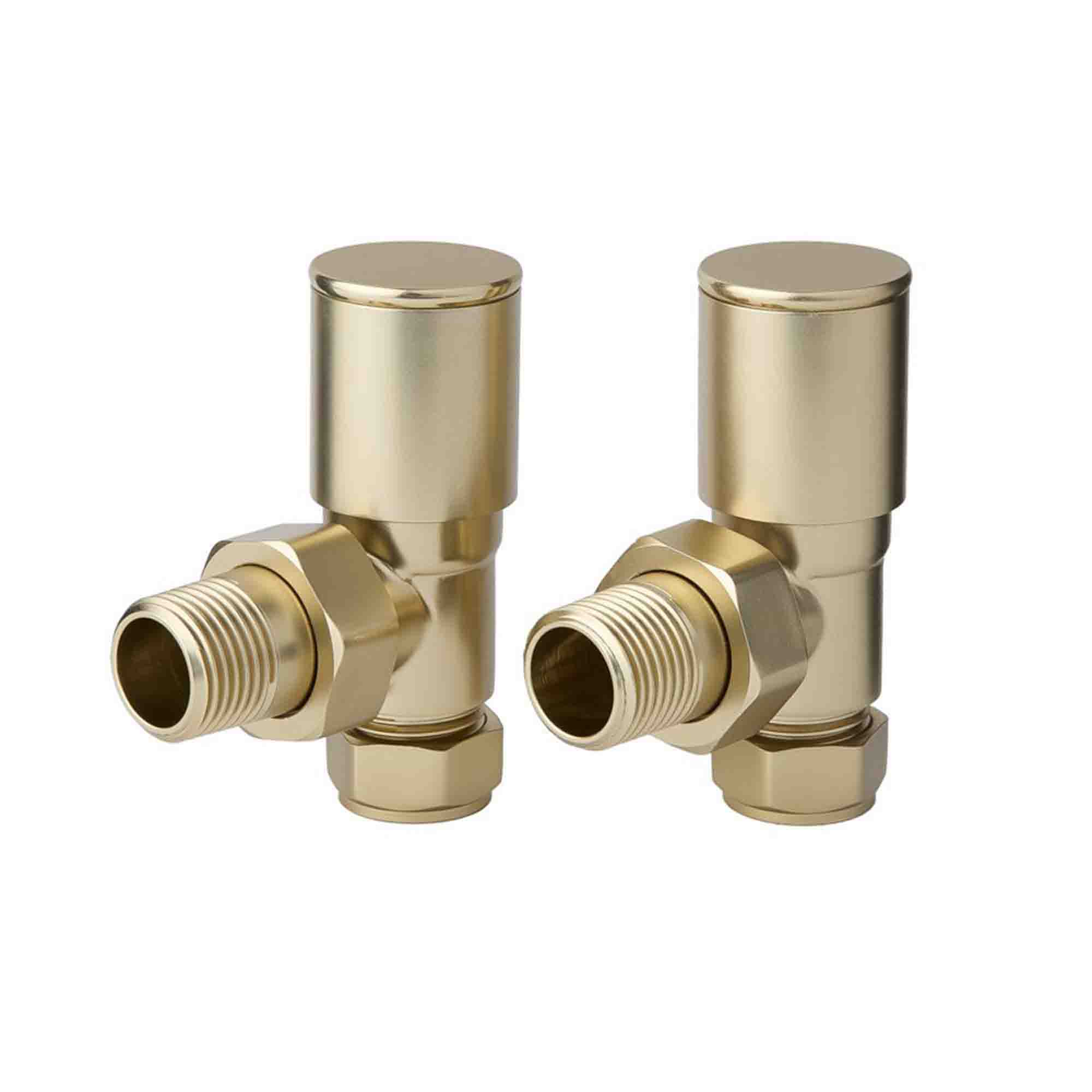 elliot angled rad valves brushed brass