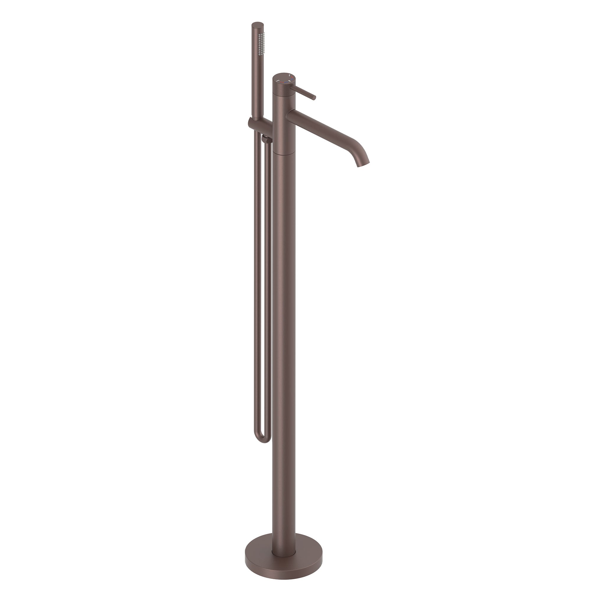 elliot floorstanding bath shower mixer with handset brushed bronze