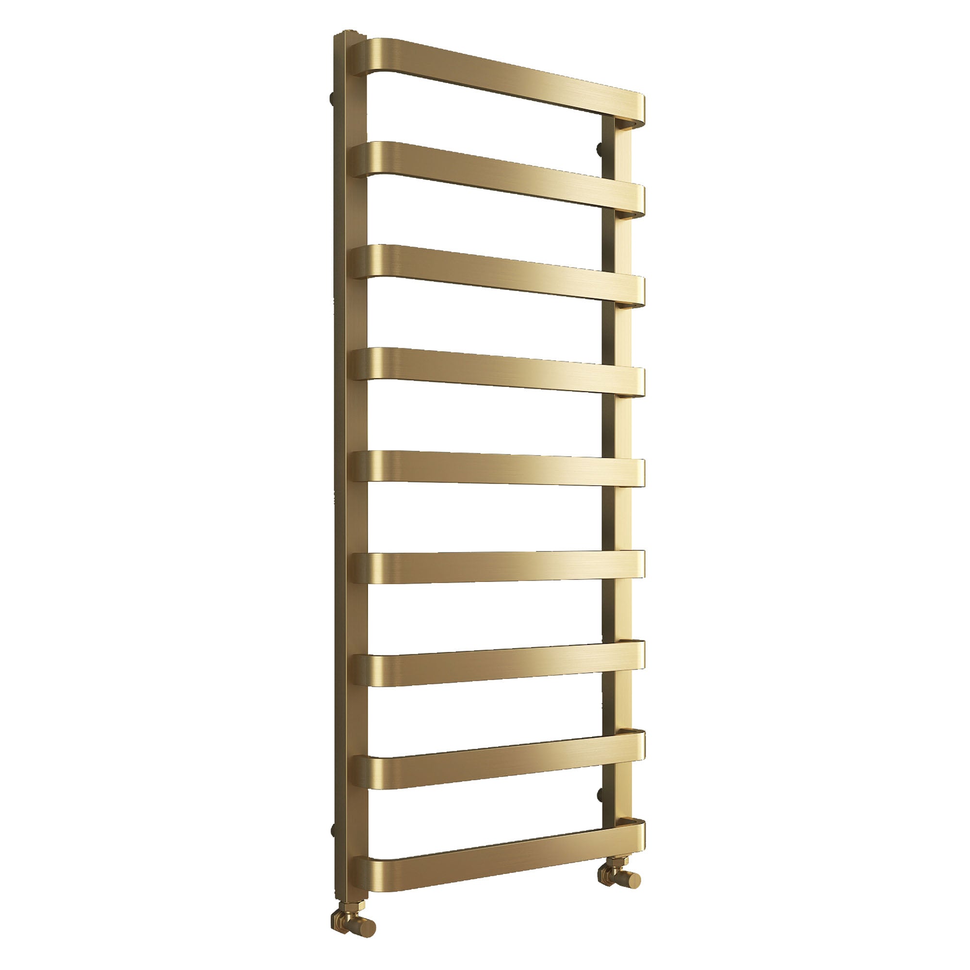 elliot heated towel rail 1200x500mm brushed brass