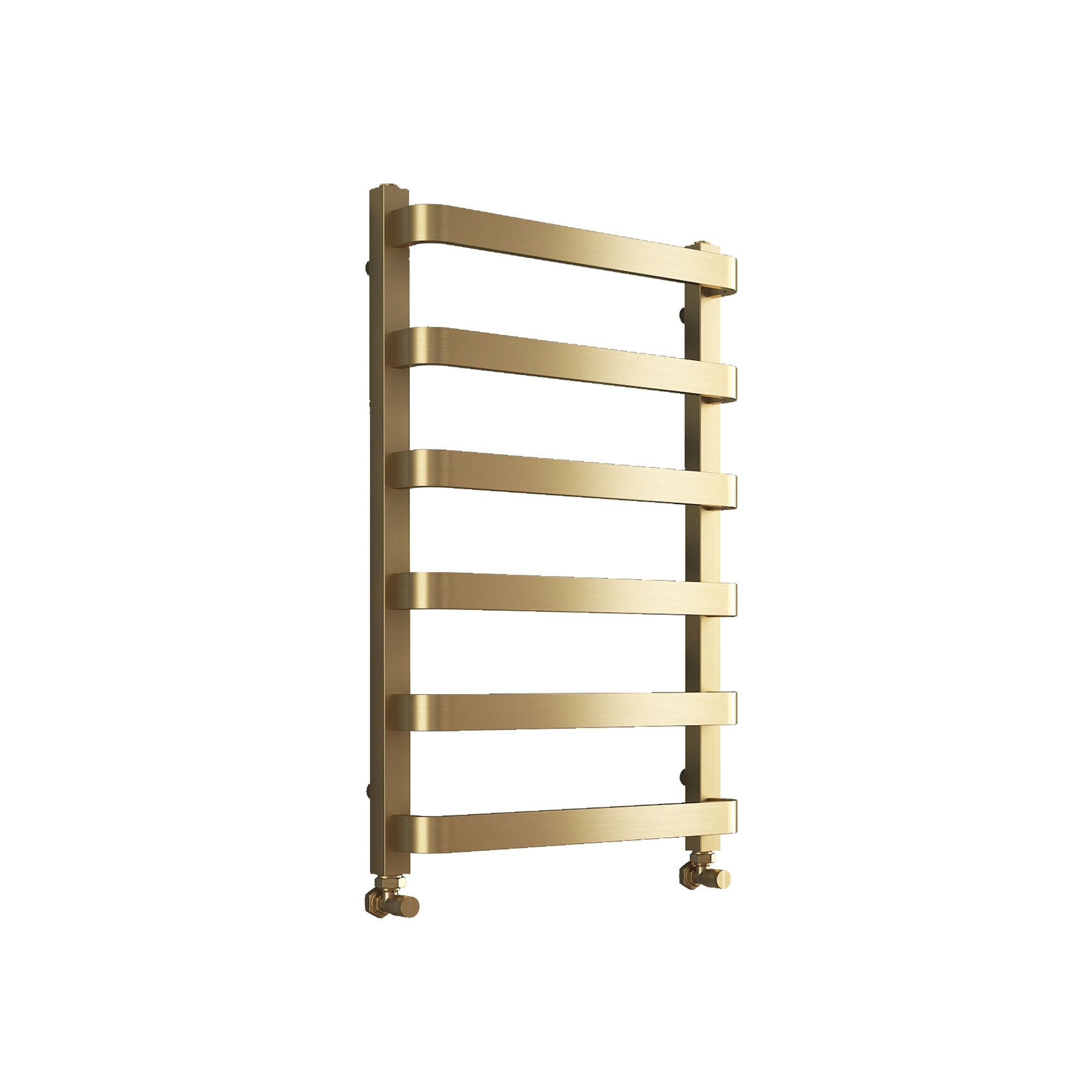 elliot heated towel rail 800x500mm brushed brass