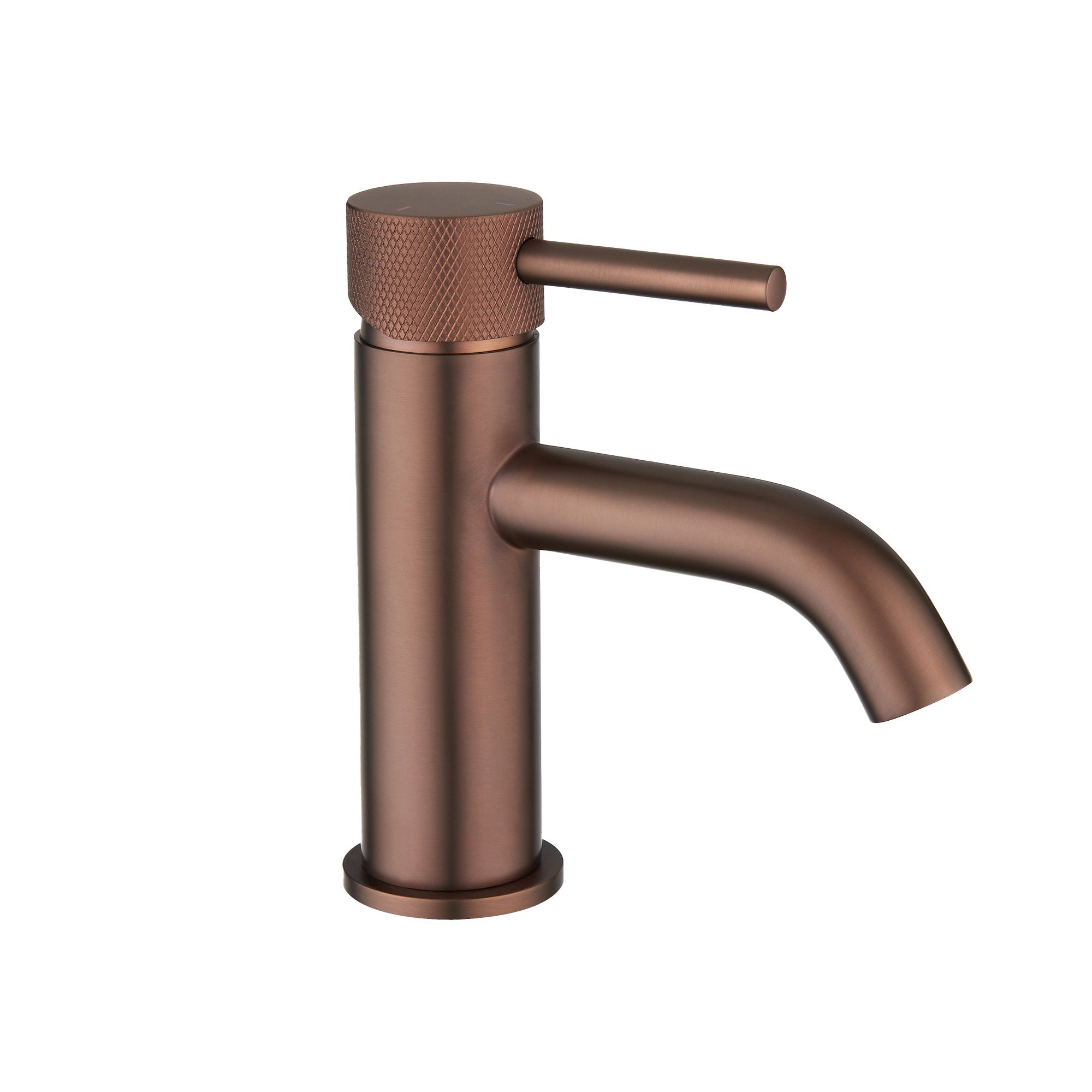 elliot round eco lever knurled basin mixer brushed bronze