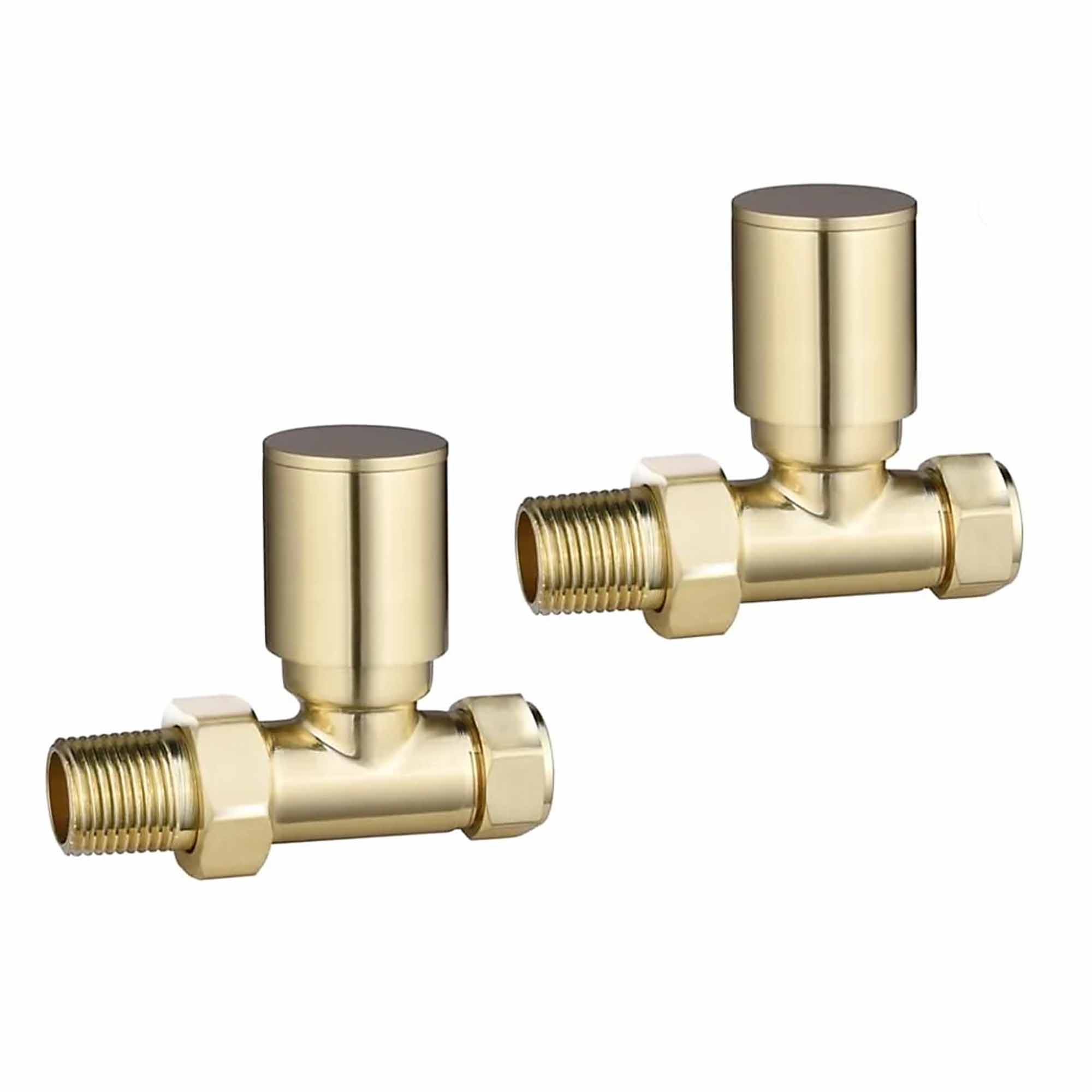 elliot straight rad valves brushed brass
