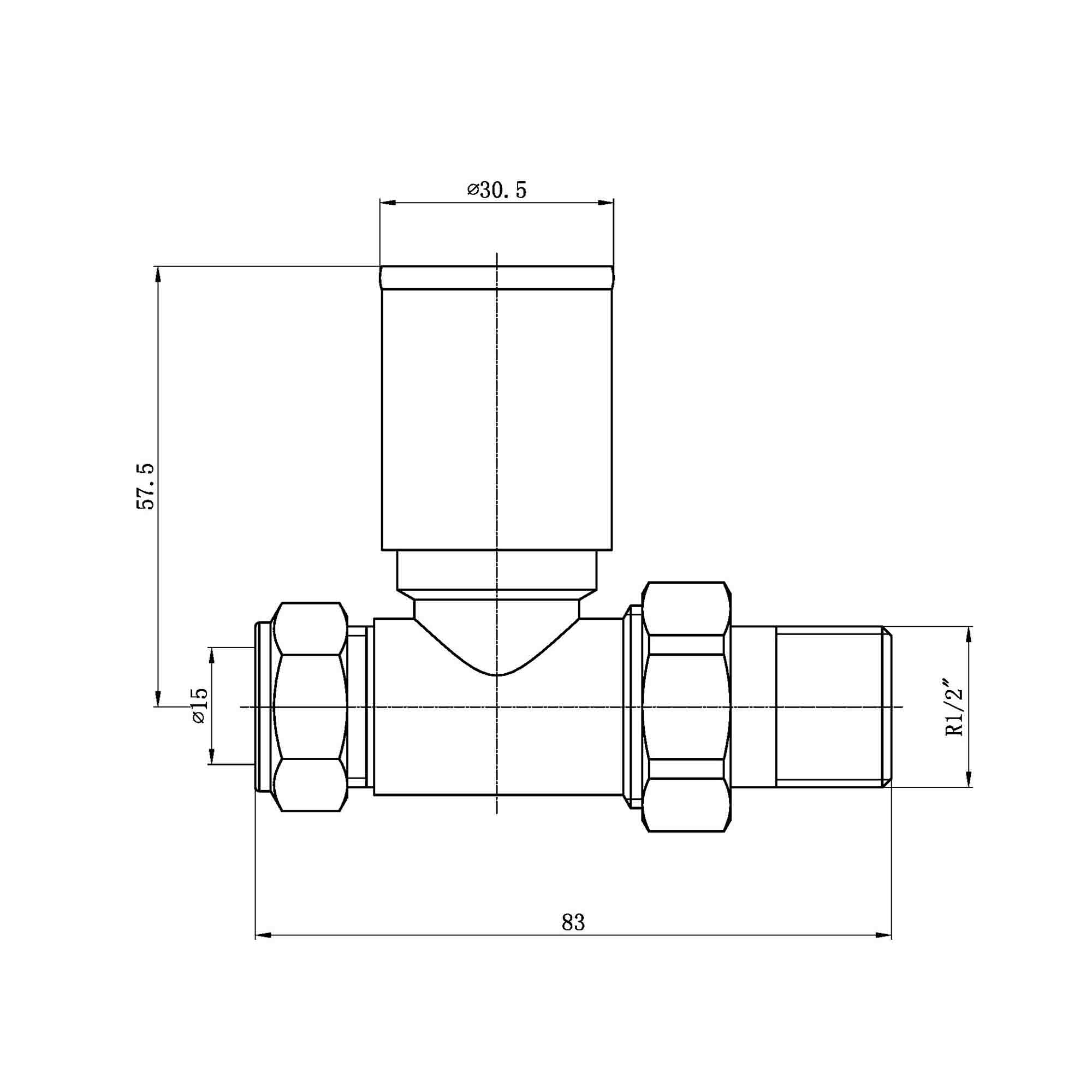 elliot straight rad valves dimensions
