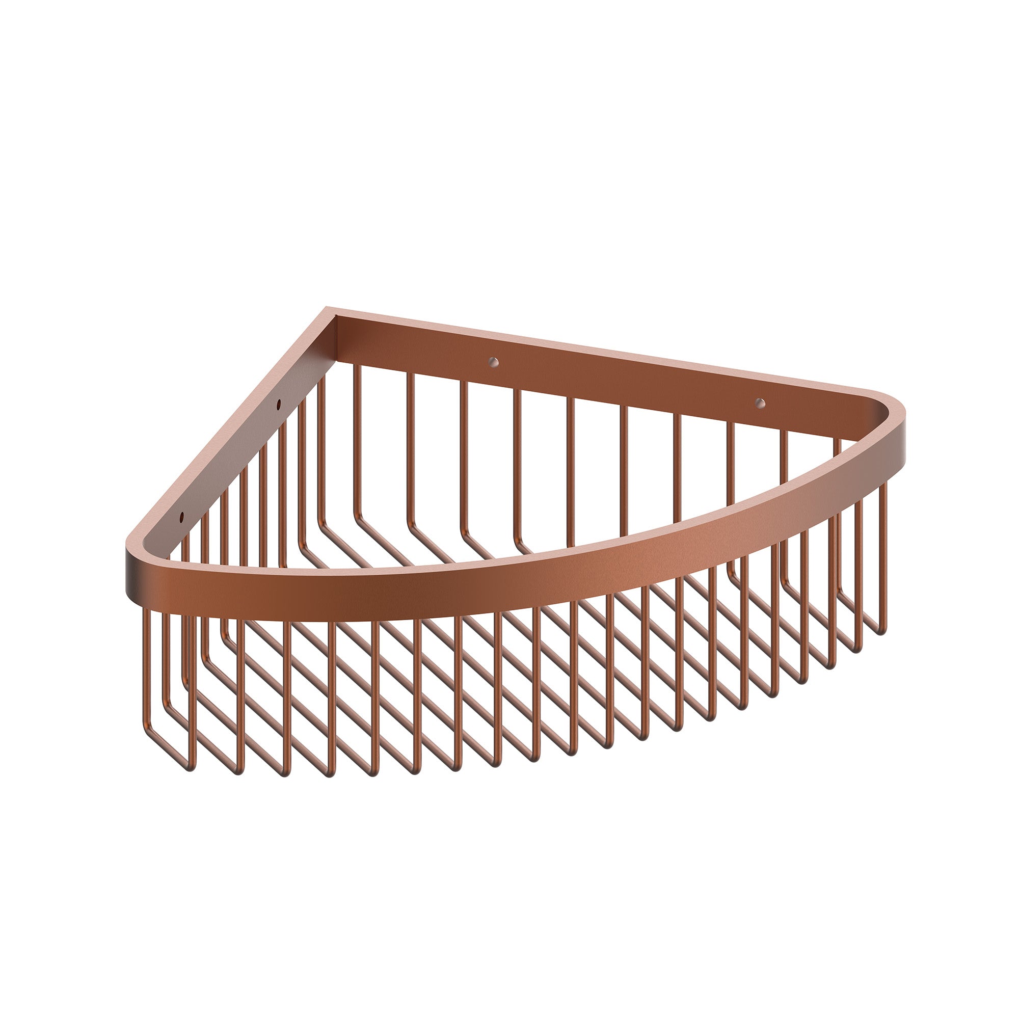 elliot wall mounted corner shower basket brushed bronze
