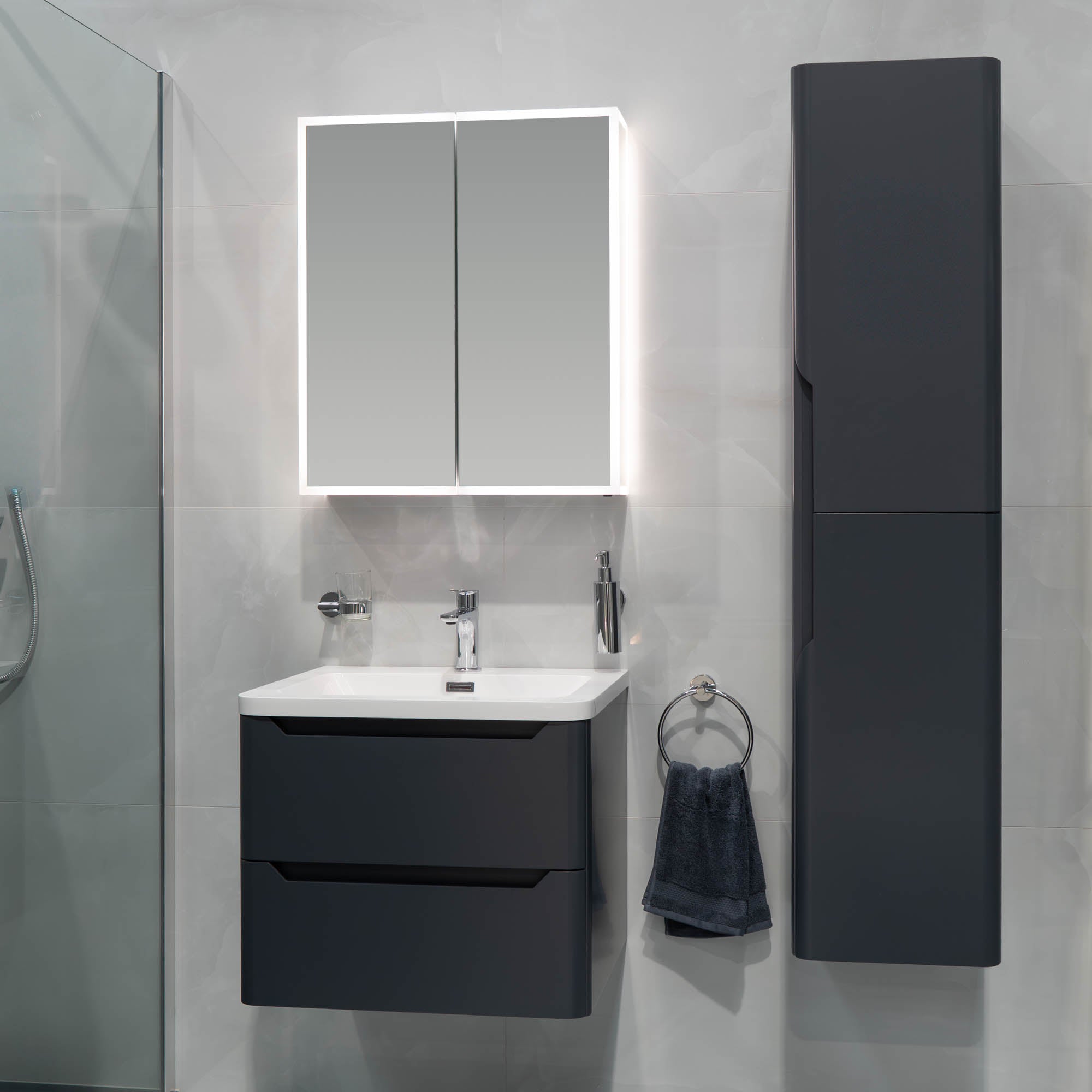 Granlusso™ Enzo Tallboy Wall Mounted grey