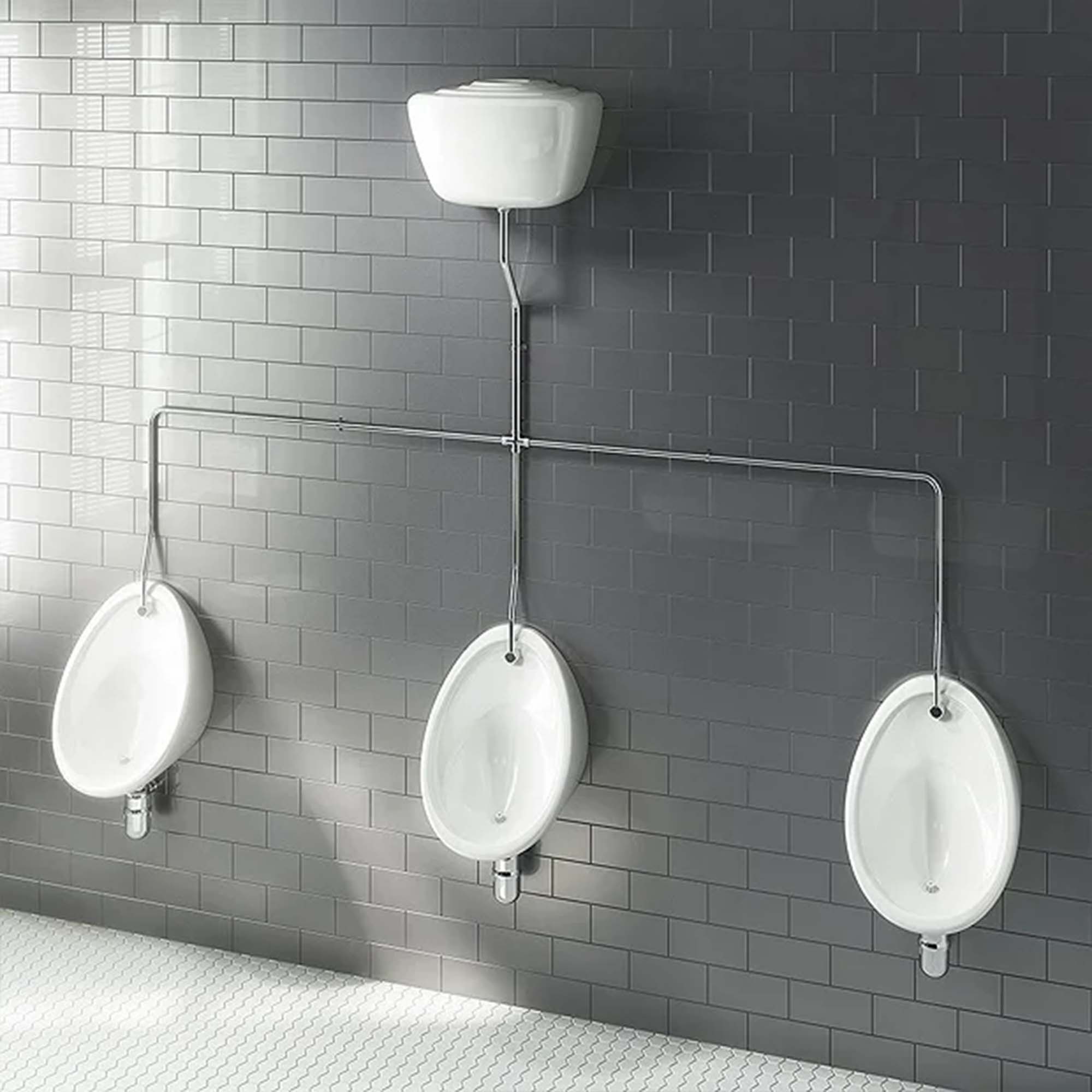 exposed urinal pack 3x500mm urinal bowls with 9l ceramic cistern