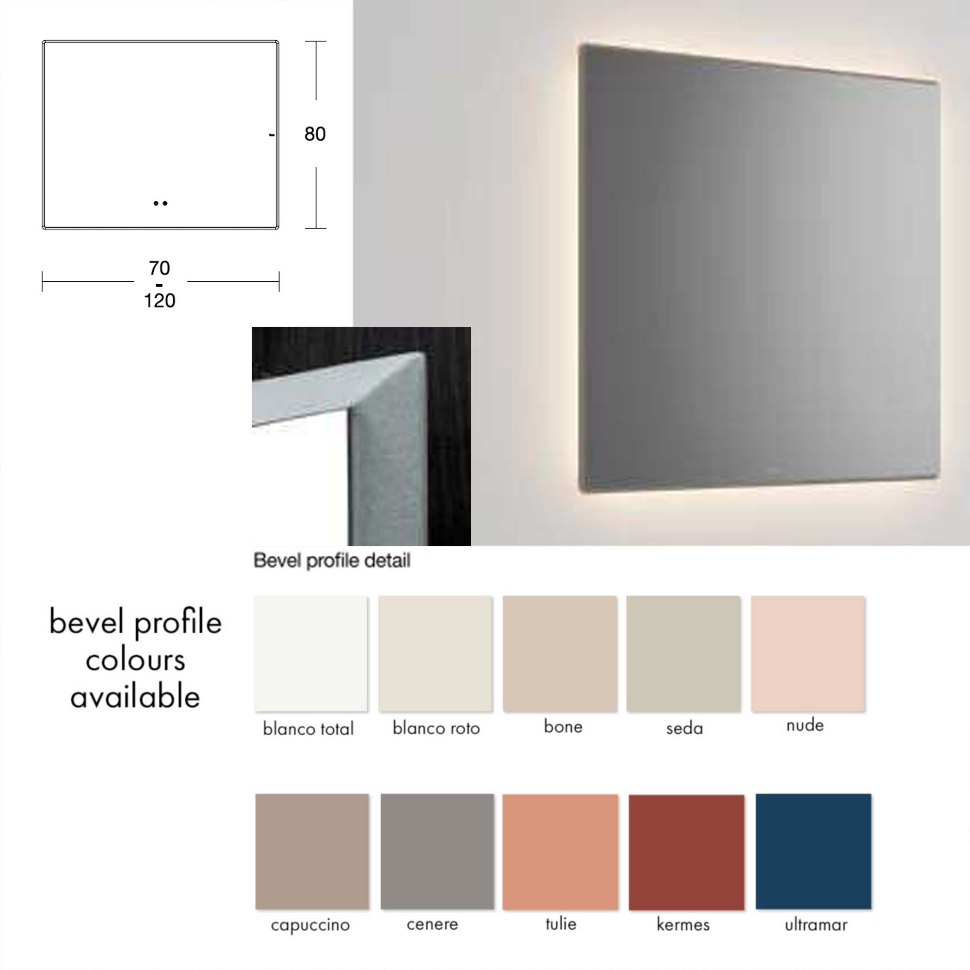 fiora mitter led illuminated bathroom mirror colours