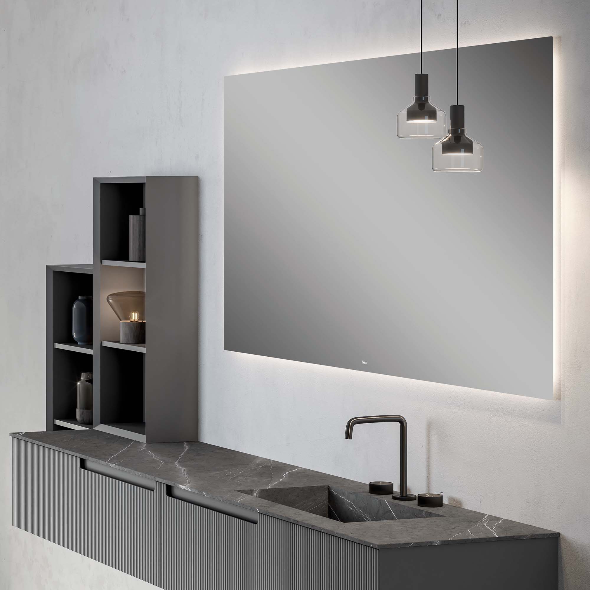 fiora mitter led illuminated rectangular bathroom mirror 120x80