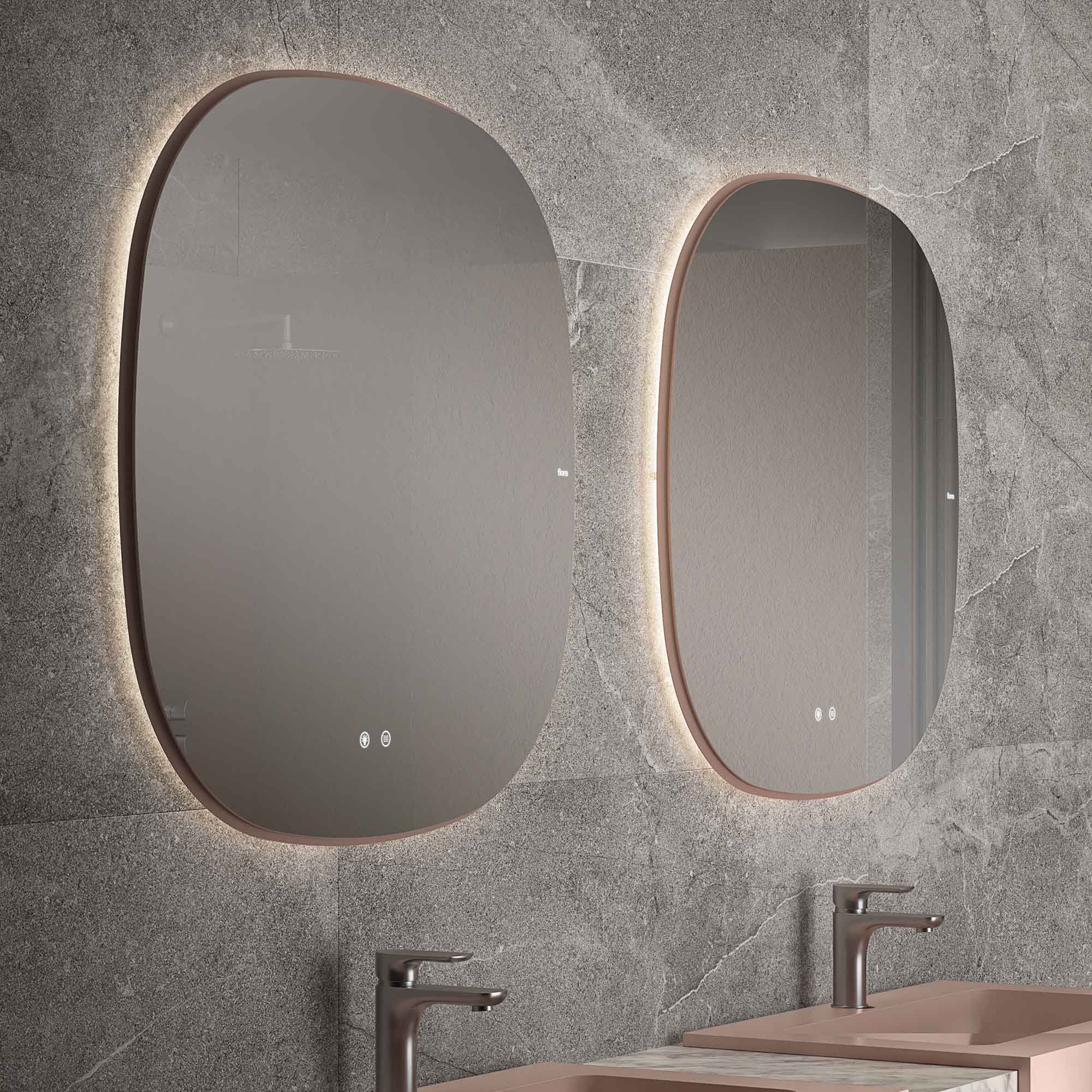 fiora shape led illuminated bathroom mirror