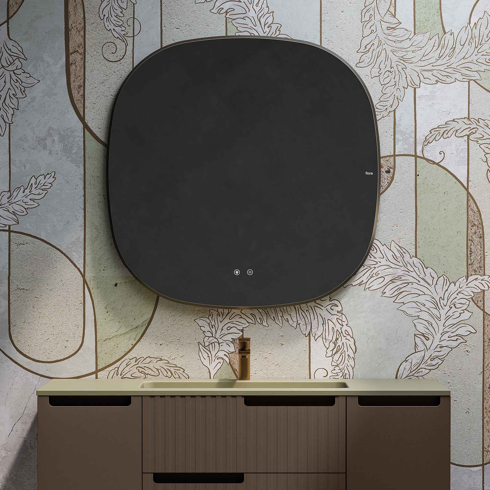 fiora shape led illuminated bathroom mirror