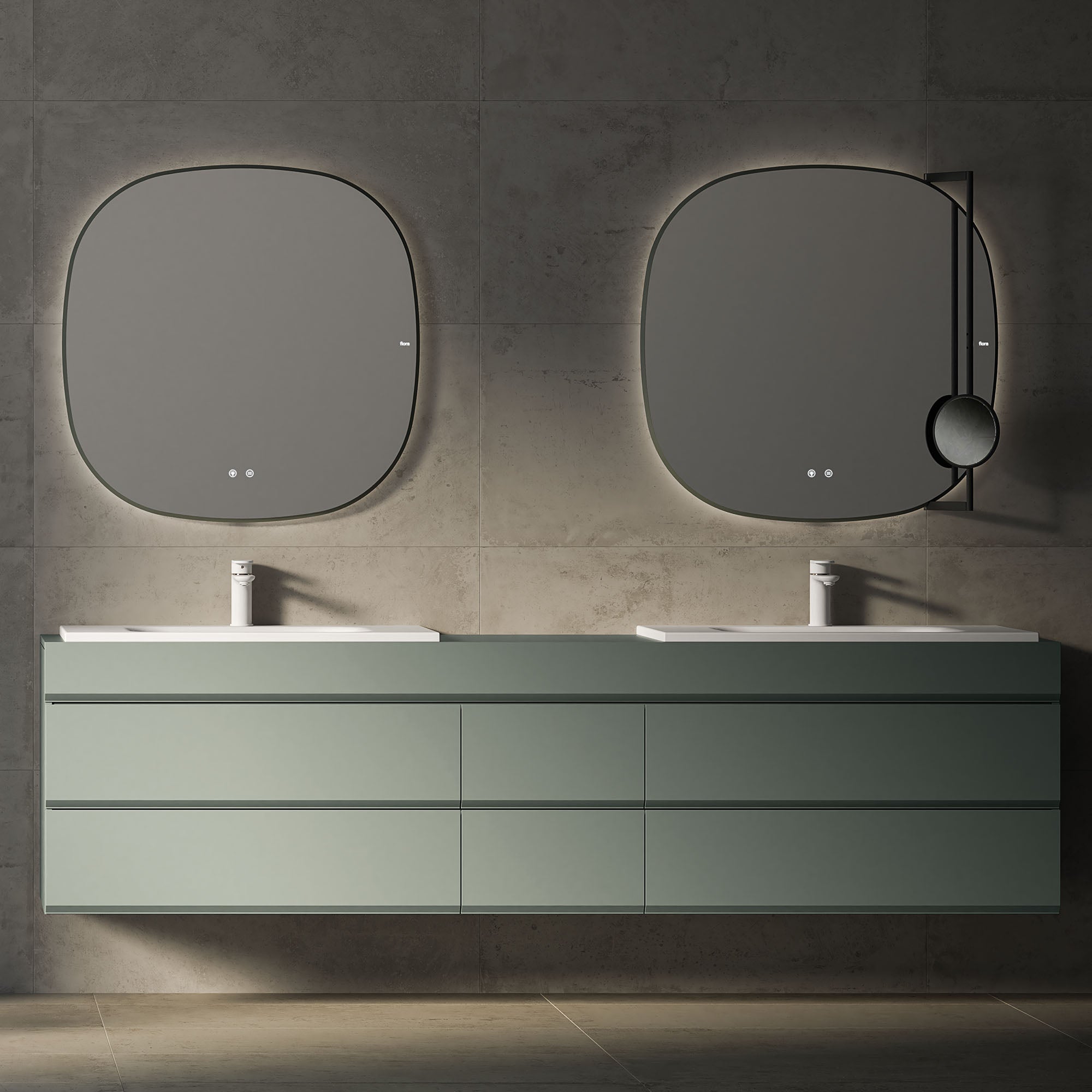 fiora shape led illuminated bathroom mirror