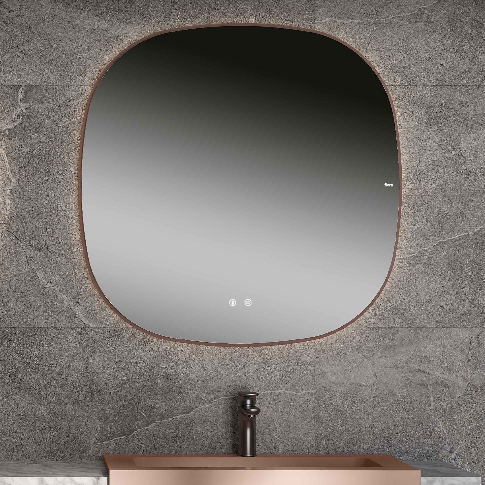 fiora shape led illuminated bathroom mirror