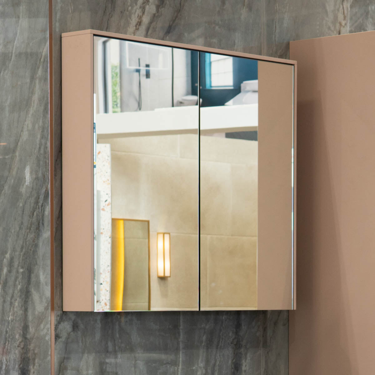 Fiora Qube Double Door Mirror Cabinet