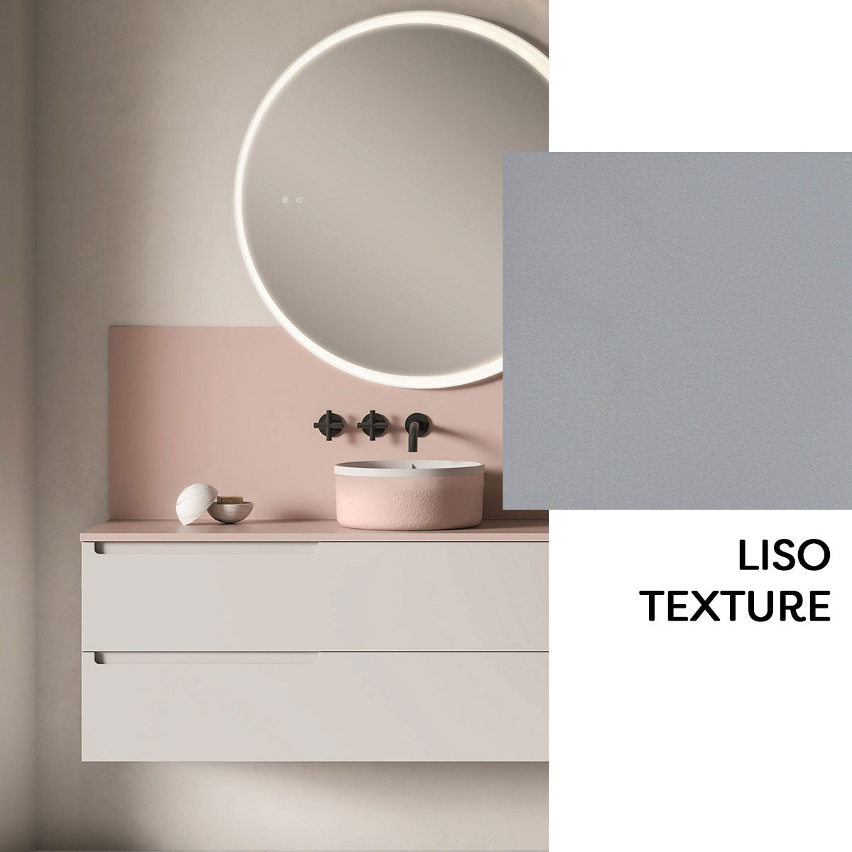 Fiora Synergy Designer Double Drawer Wall Hung Vanity Unit with White Top & Built-In Single Basin