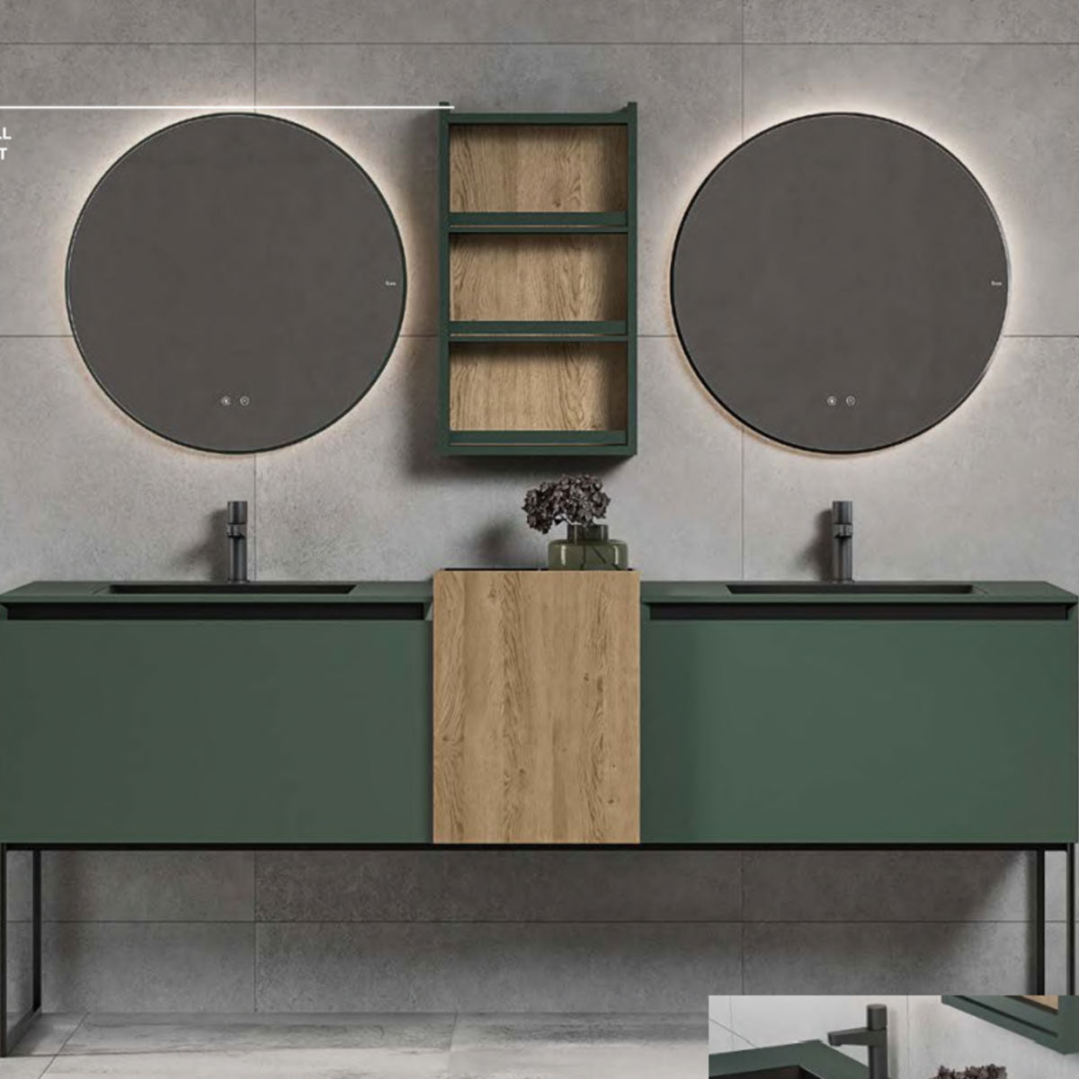 Fiora Tondo LED Illuminated Round Bathroom Mirror