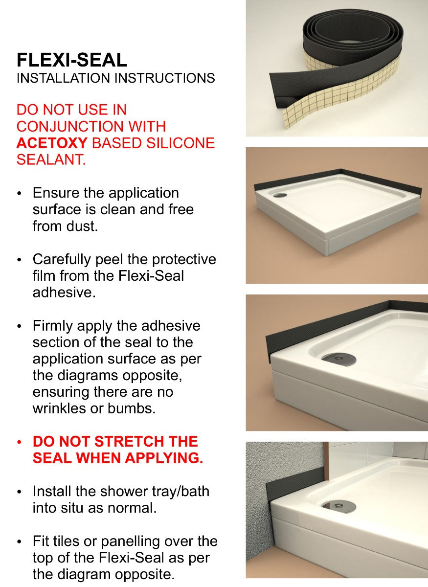 flexi shower tray seal instructions