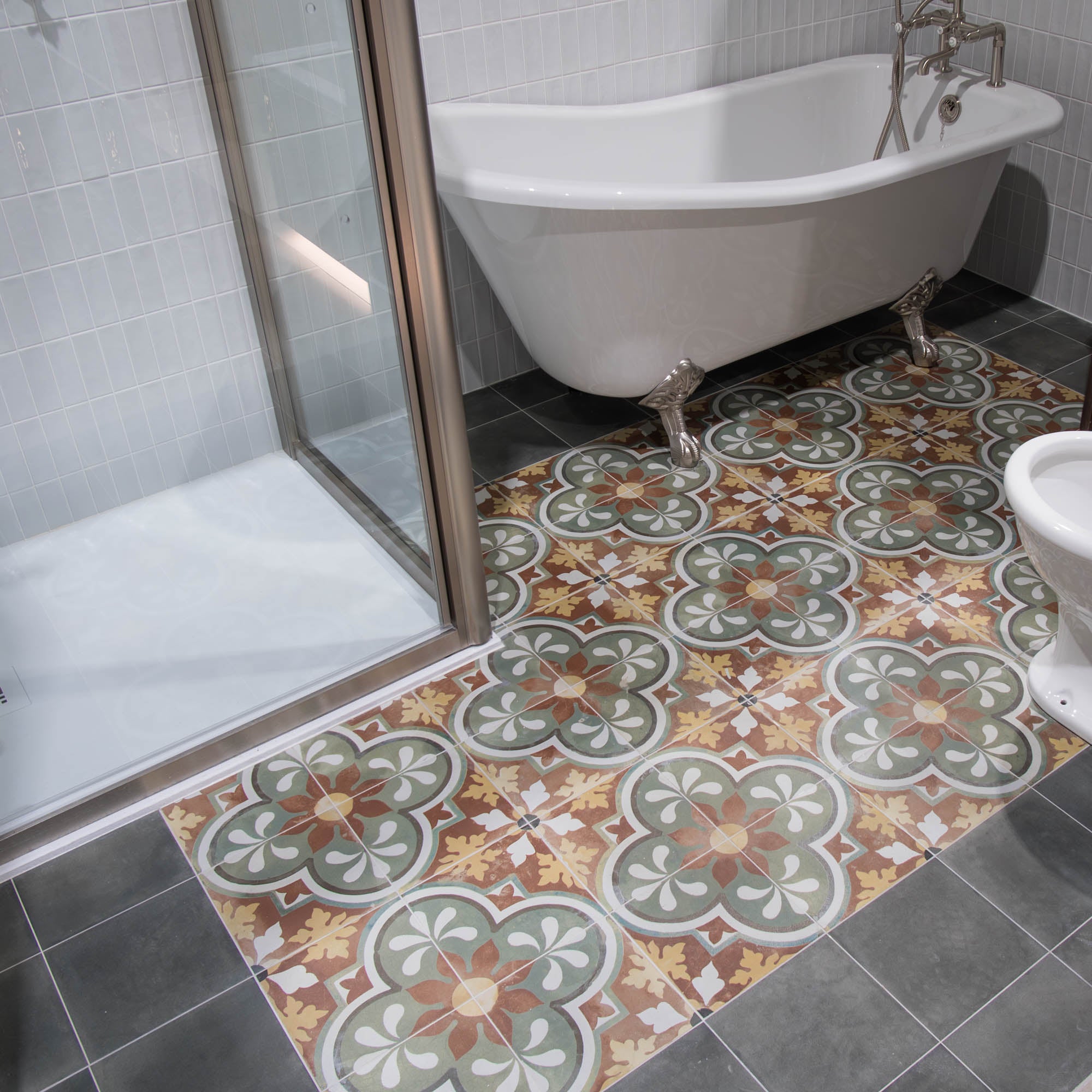 FS Barna Born Encaustic Effect Ceramic Tile 45x45cm Matt