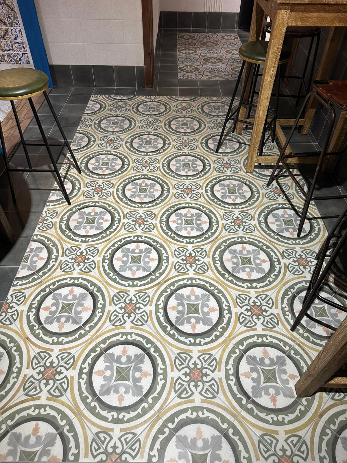 FS Barna Gracia Encaustic Effect Ceramic Tile 45x45cm Matt