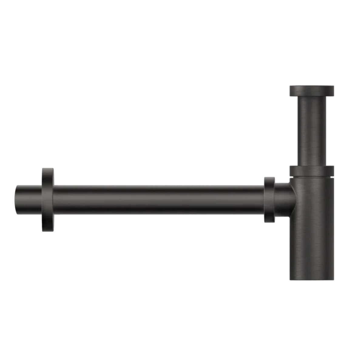 gessi anello basin bottle trap black metal brushed